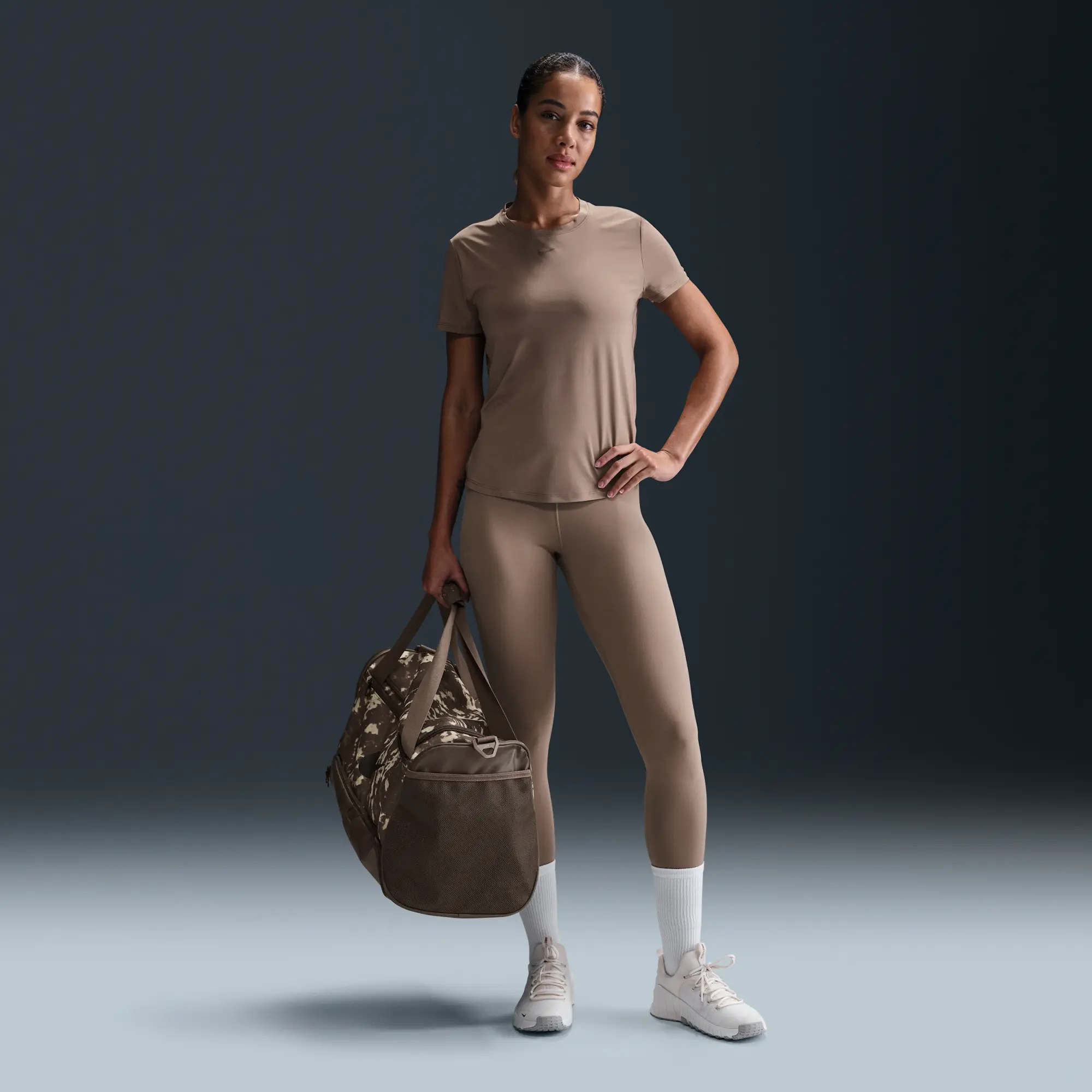 Women's Nike One T-Shirt in Brown/Black