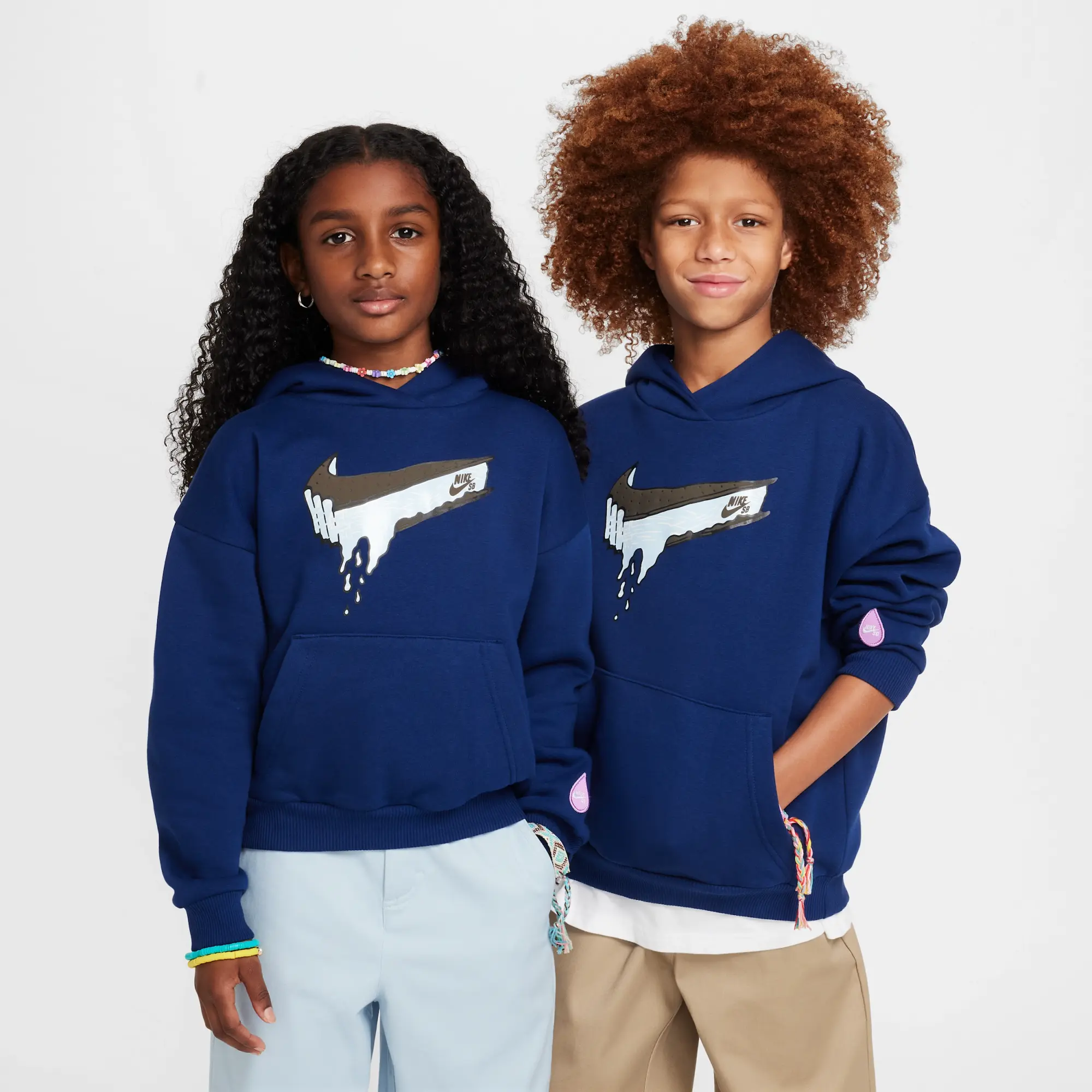 Nike SB EasyOn Older Kids' Oversized Pullover Skate Hoodie - Blue - Cotton/Polyester