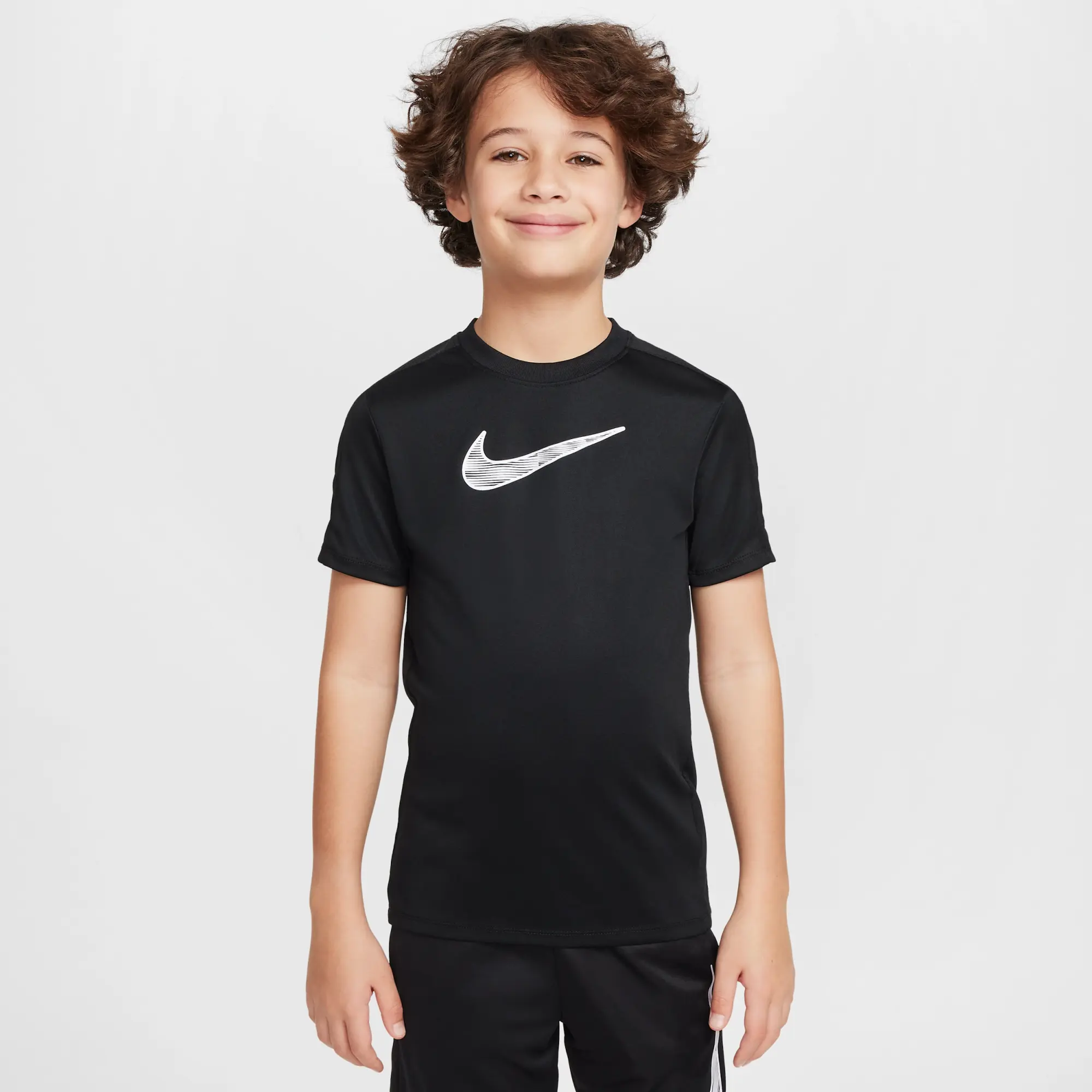 Nike Trophy23 Older Kids' Dri-FIT Short-Sleeve Top - Black - Polyester