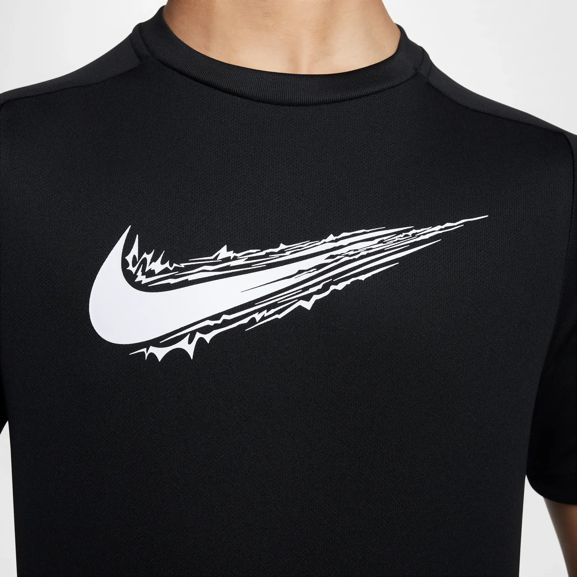 Nike Multi Older Kids' (Boys') Dri-FIT Short-Sleeve Top - Black - Polyester