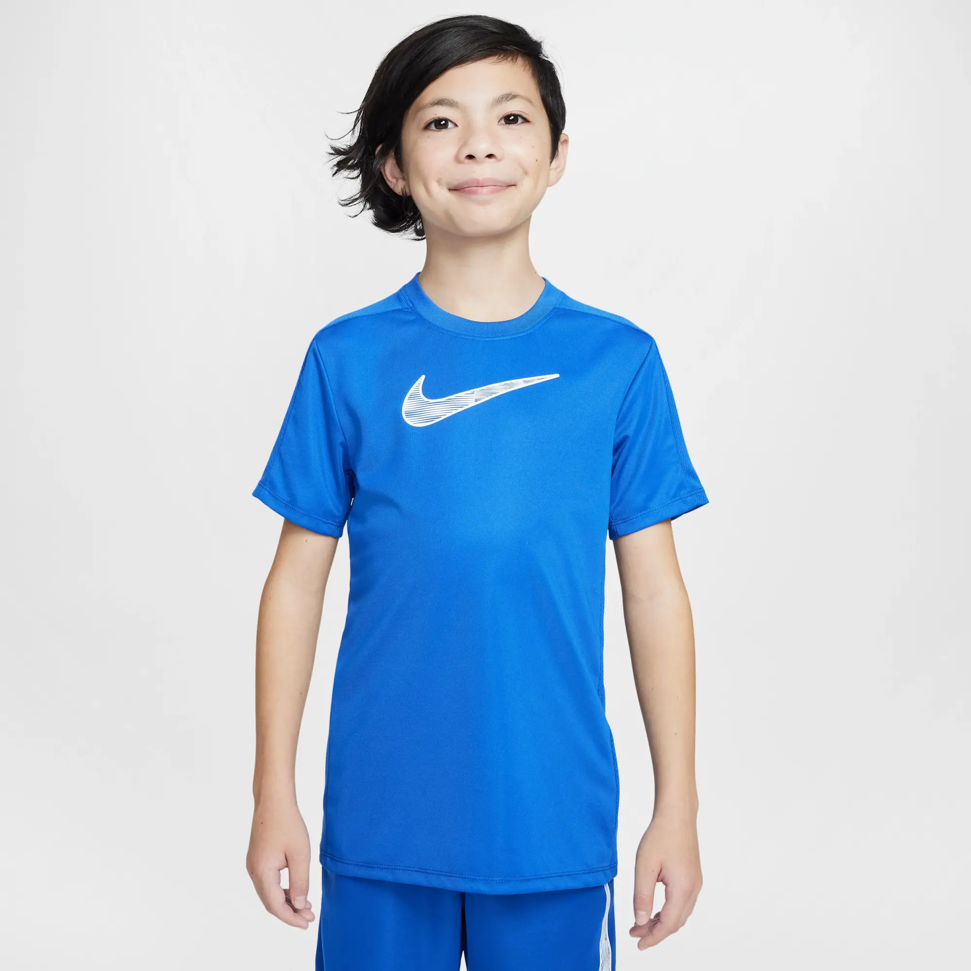 Nike Trophy23 Older Kids' Dri-FIT Short-Sleeve Top - Blue - Polyester