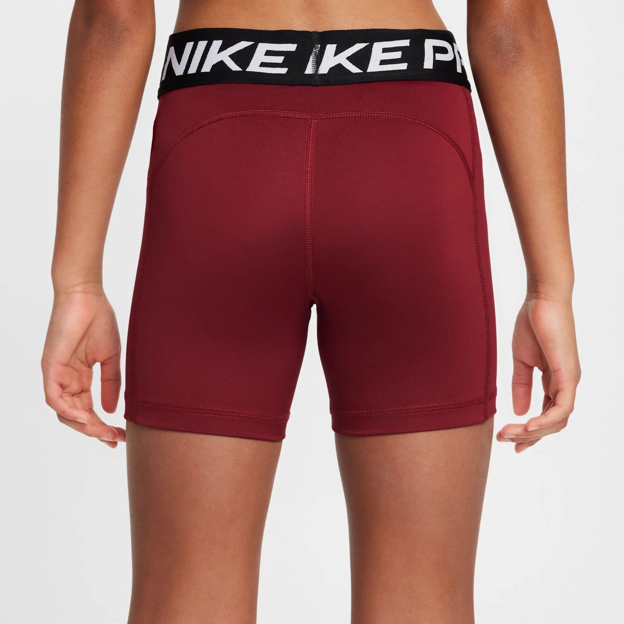 Nike Pro Older Kids' (Girls') Shorts - Red - Polyester/Elastane