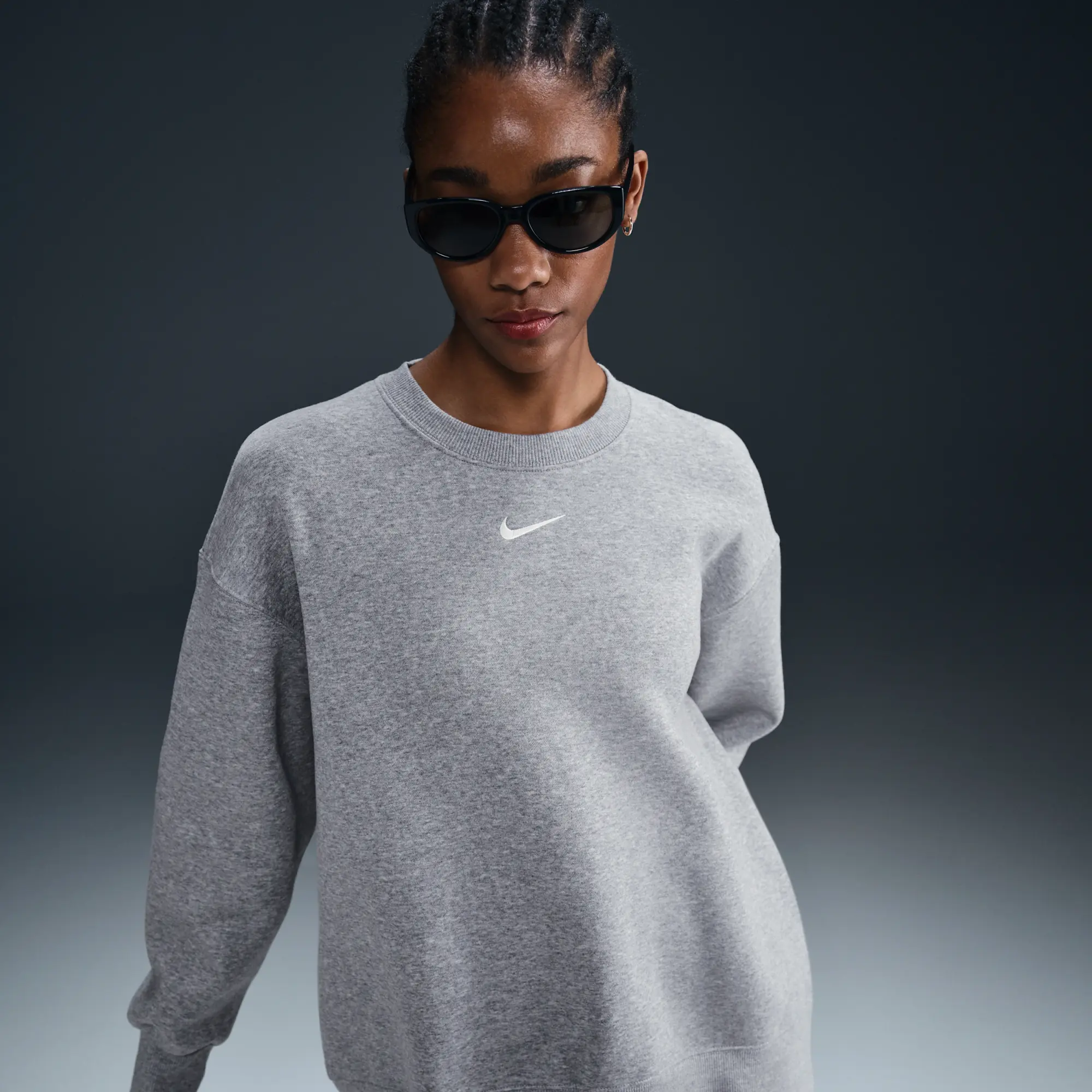 Nike Sportswear Phoenix Fleece Women's Oversized Crew-neck Sweatshirt - Grey - Cotton/Polyester