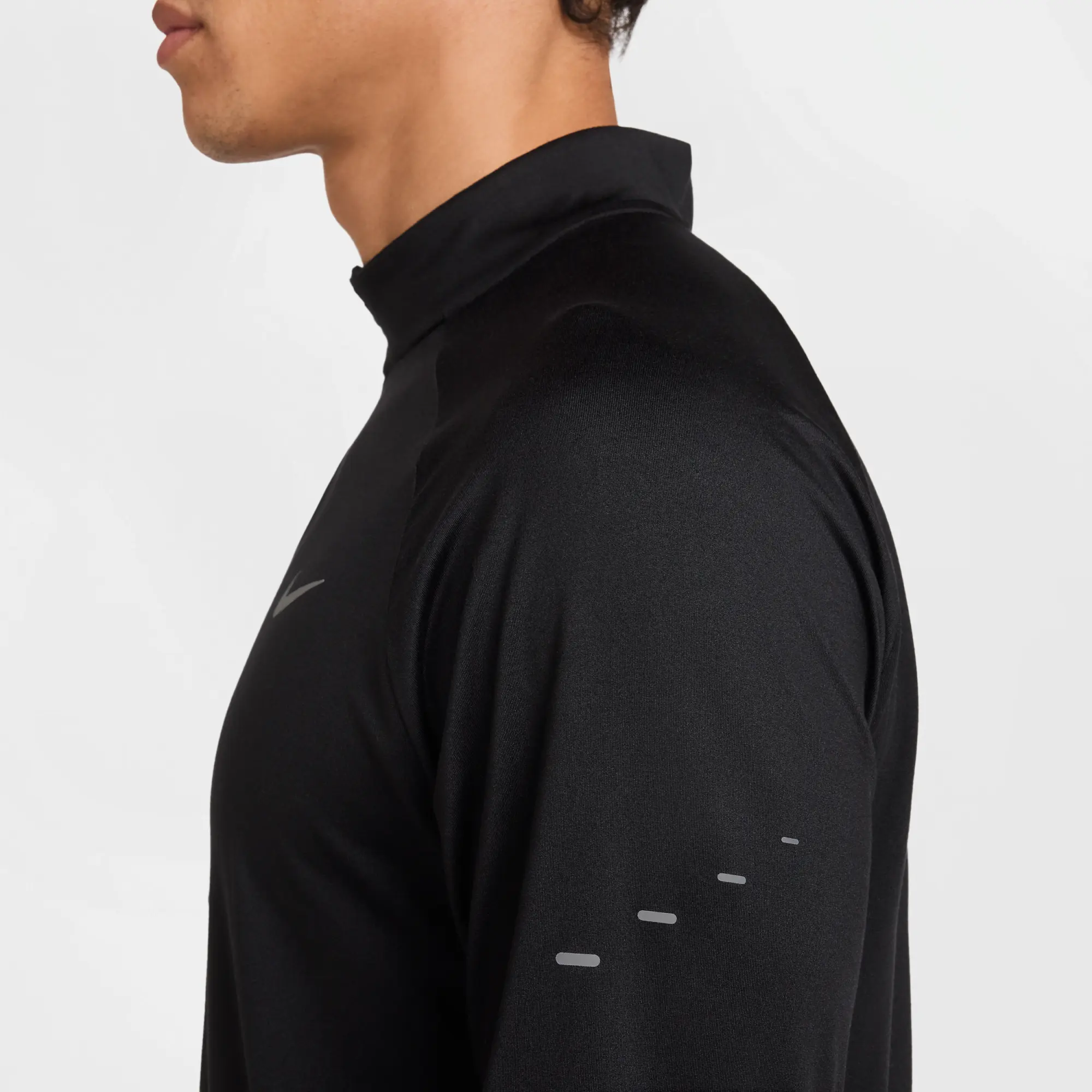 Nike Running Dri-Fit Stride 1/4 Zip Midlayer Long Sleeve Top In Black
