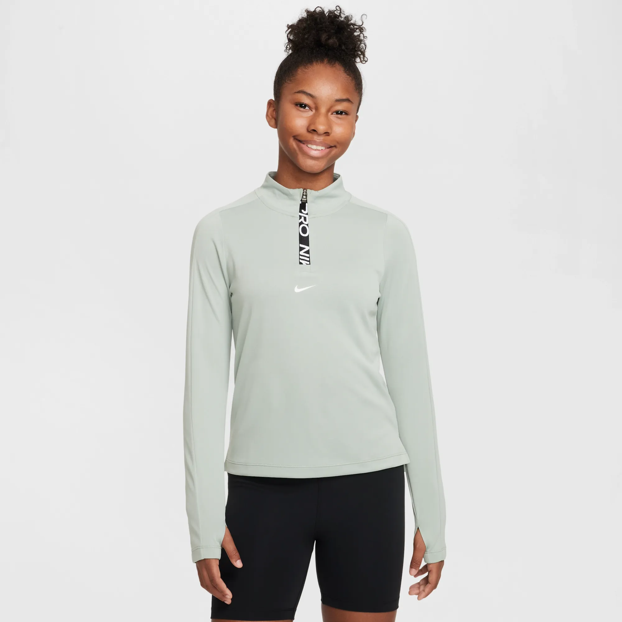 Nike Girls' Pro 1/2 Zip Top Junior - Jade Horizon - Kids