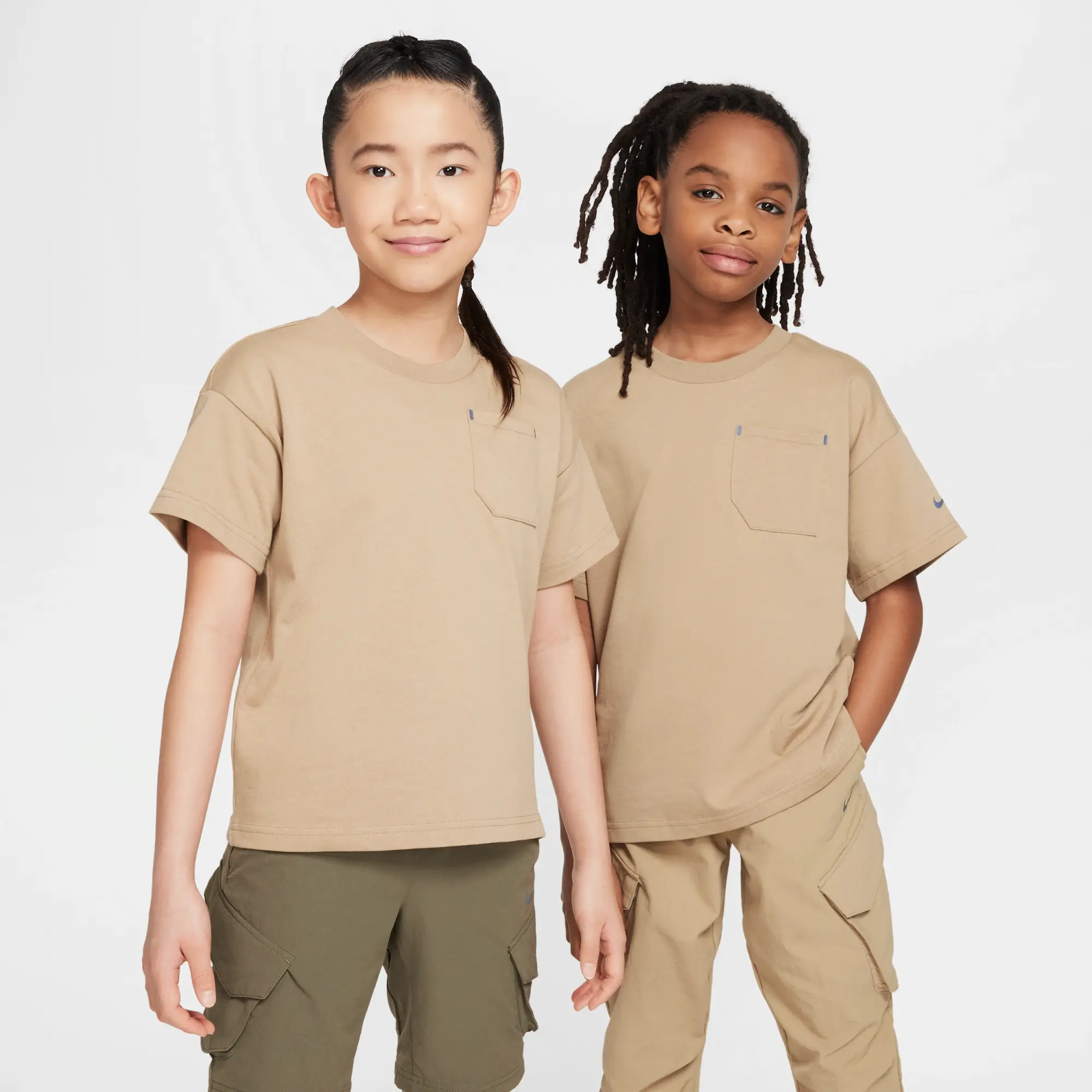 Nike Sportswear City Utility Older Kids' Short-Sleeve Top - Brown - Cotton