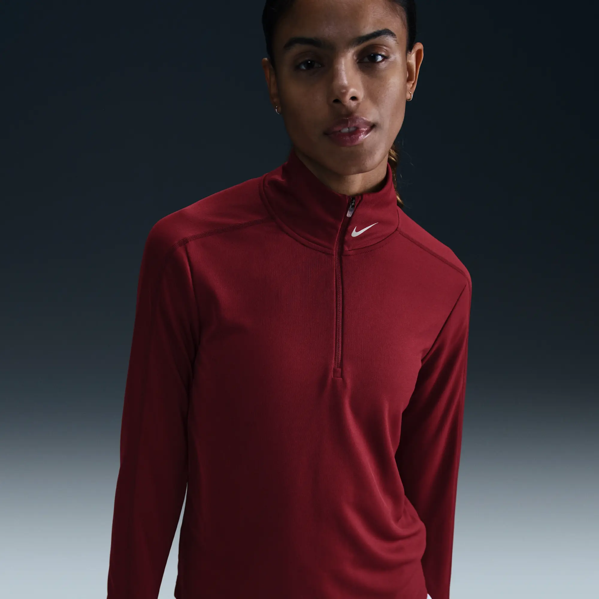 Nike Pacer Women's Dri-FIT 1/4-Zip Running Top - Red - Polyester