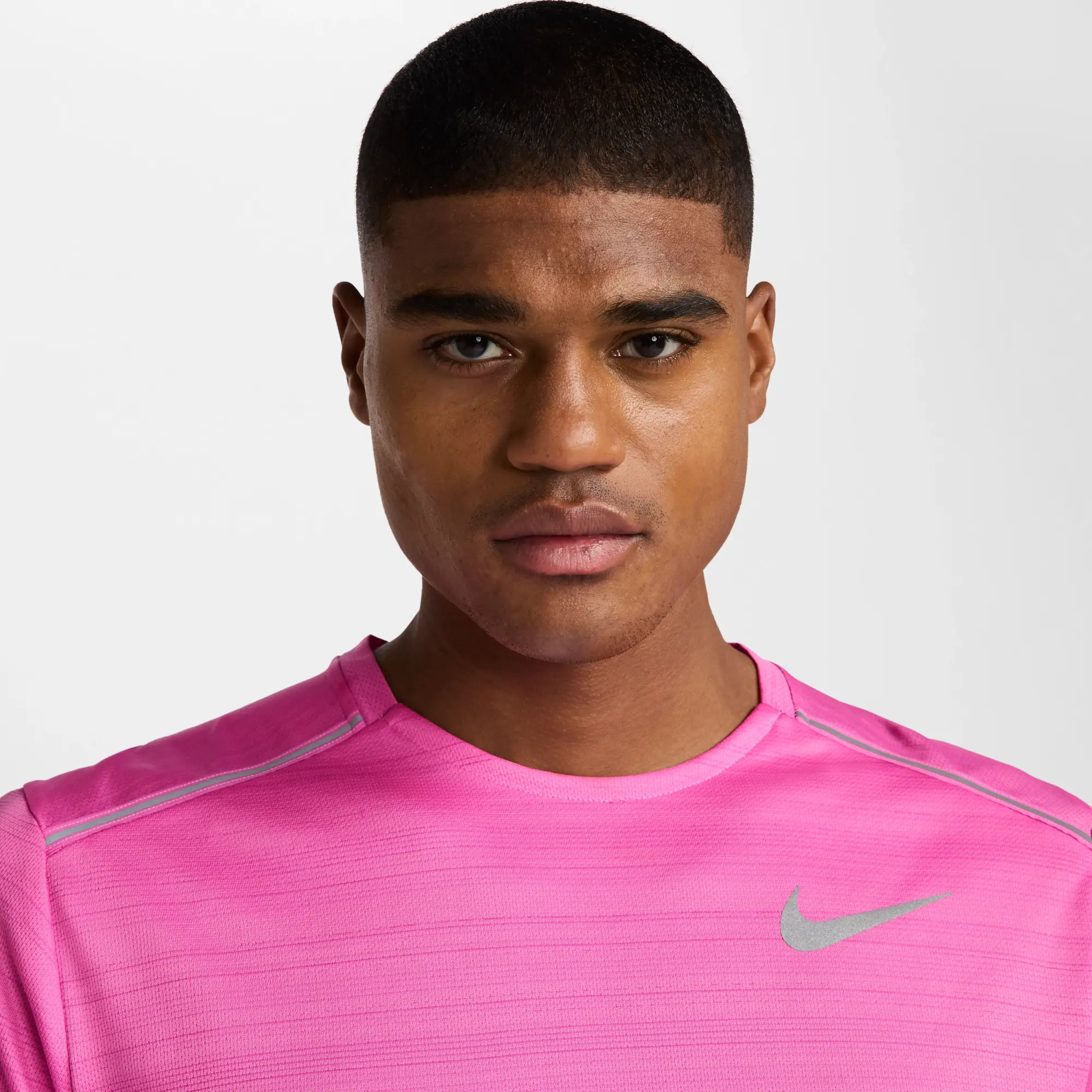 Nike Miler Men's Short-Sleeve Running Top - Pink - Polyester