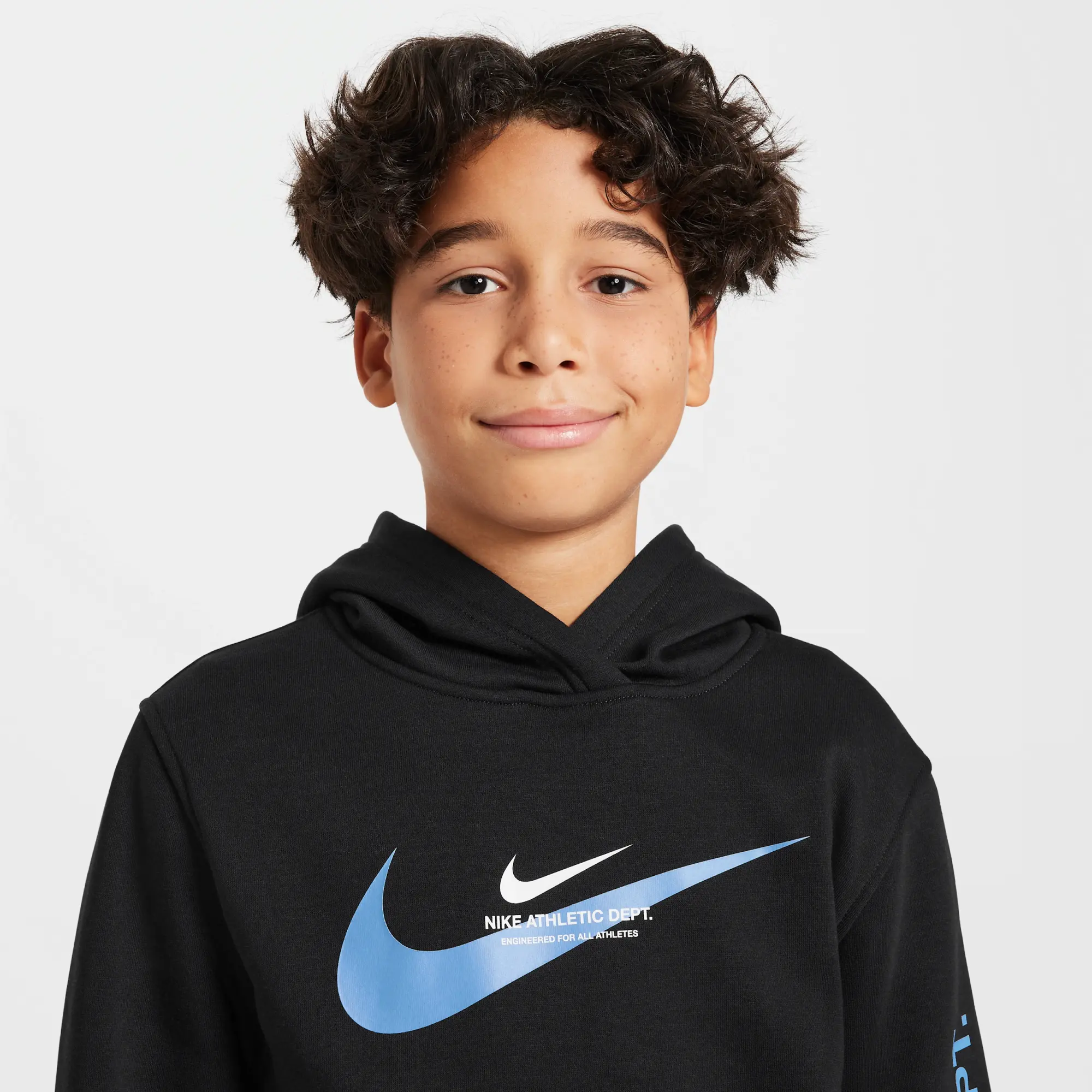 Nike Sportswear Older Kids' Fleece Pullover Hoodie - Black - Cotton/Polyester