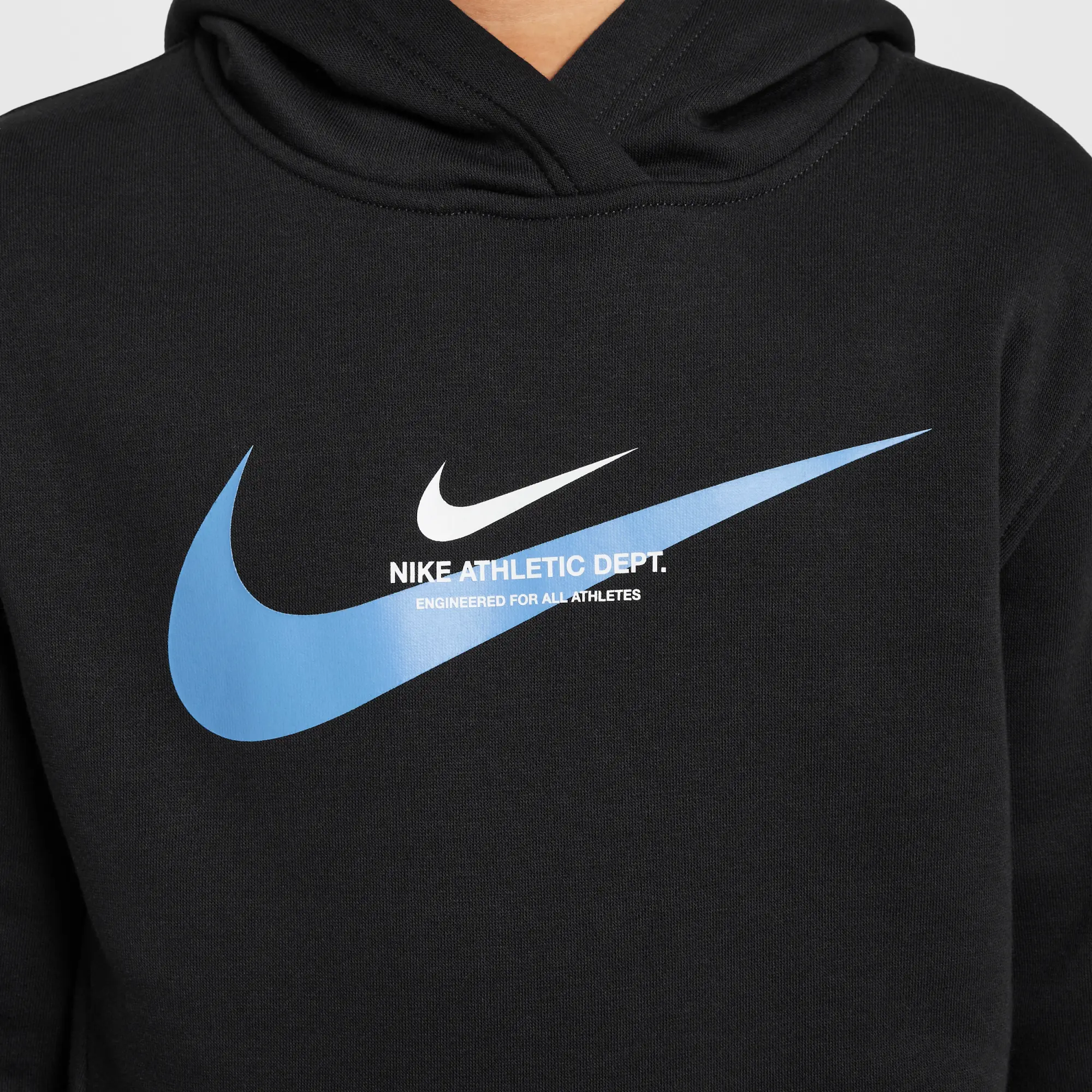 Nike Sportswear Older Kids' Fleece Pullover Hoodie - Black - Cotton/Polyester