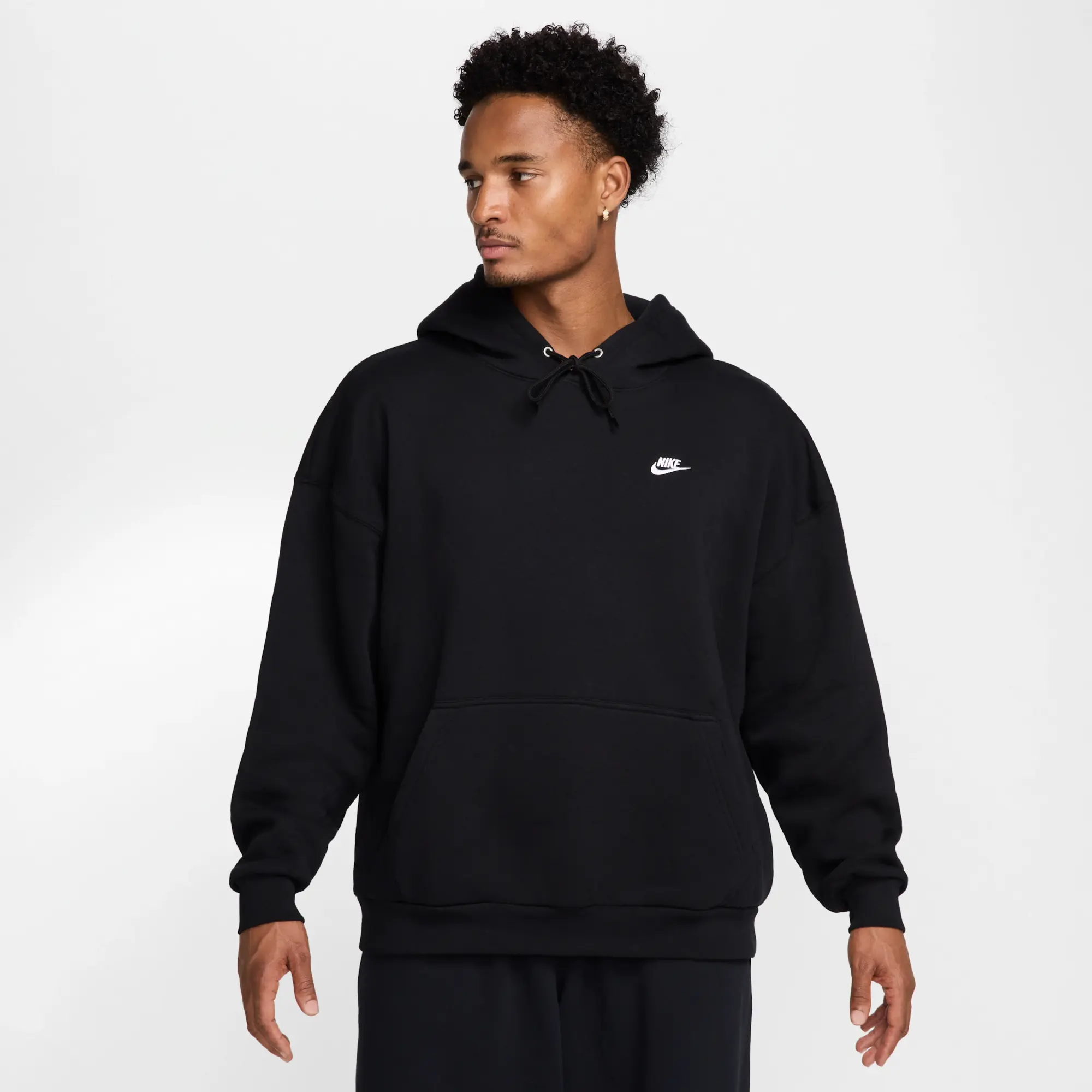 Nike Club Overhead Oversized Hoodie - Black - Size M - Black