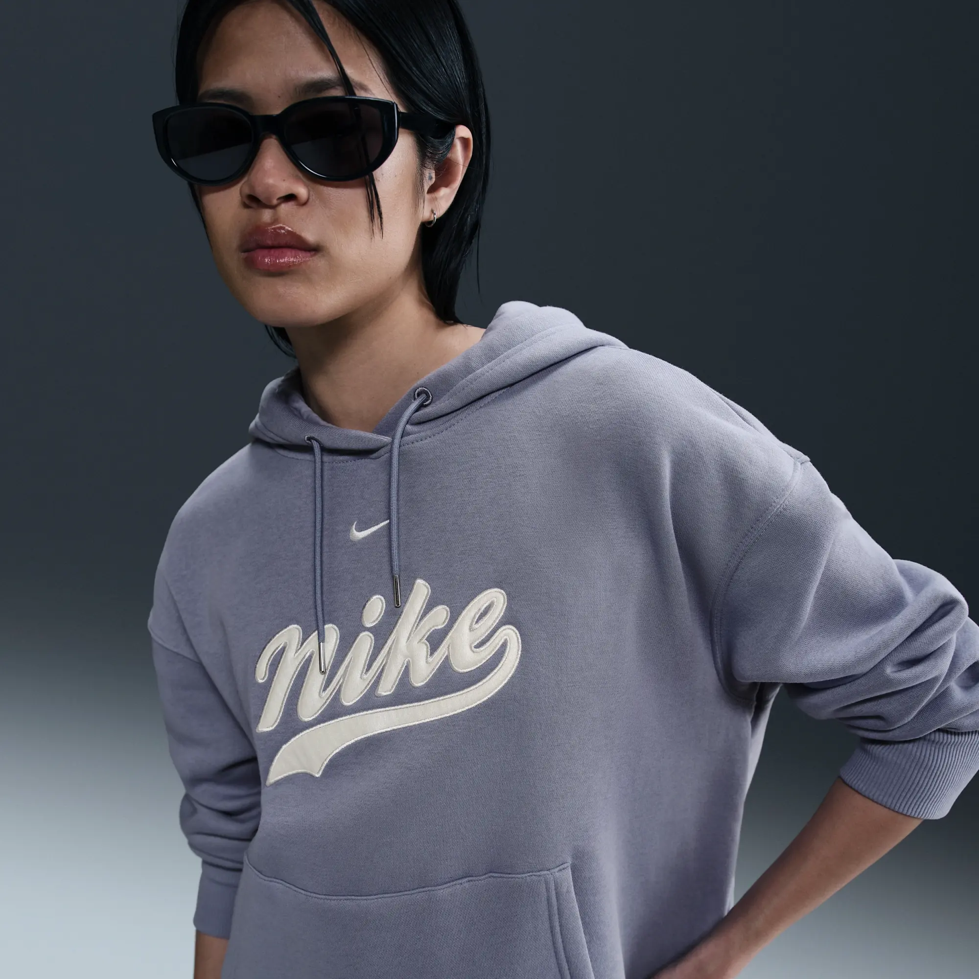 Nike Trend Logo Overhead Hoodie - Blue - Womens