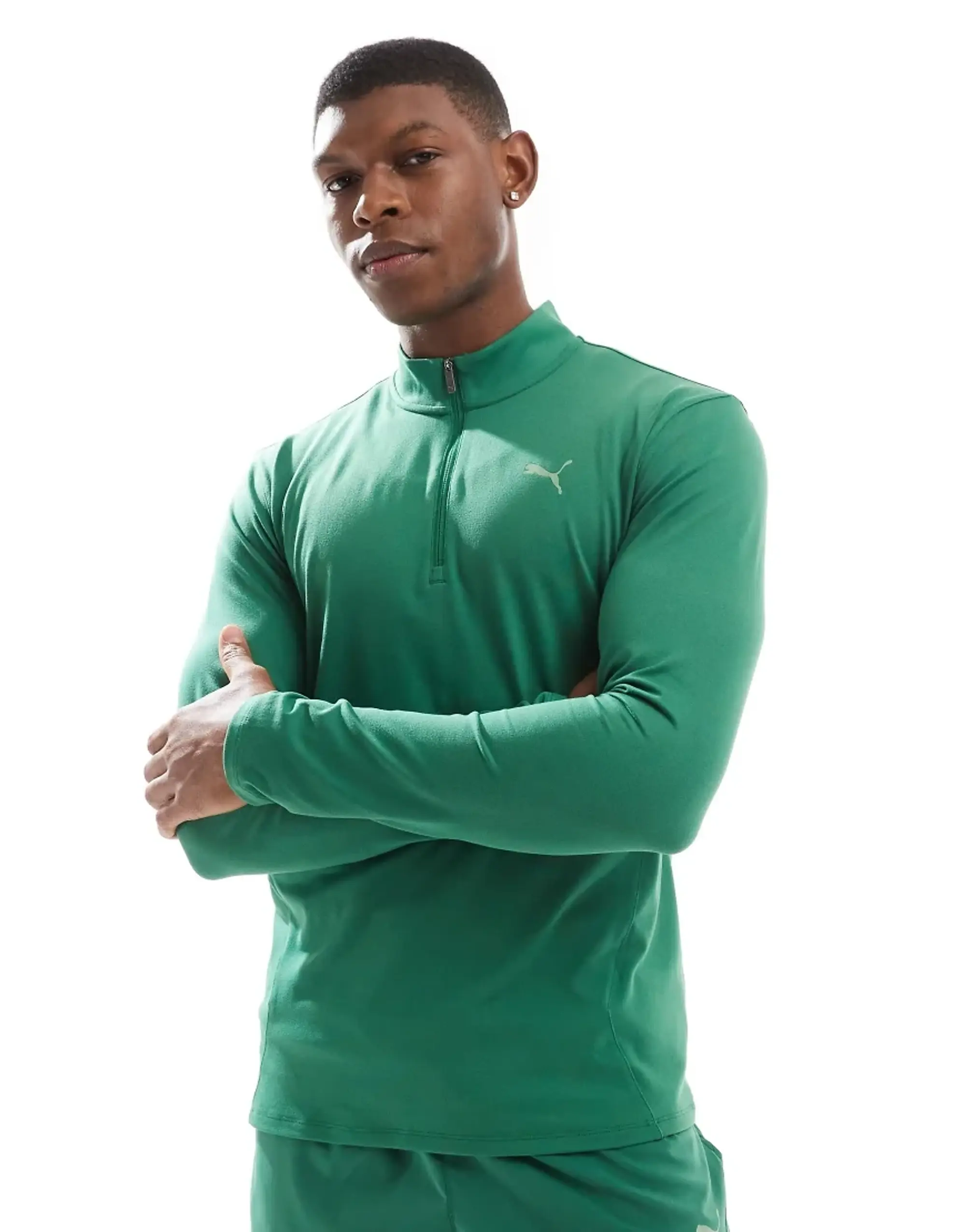 Puma Evolve Training Slim 1/4 Zip Sweatshirt In Green