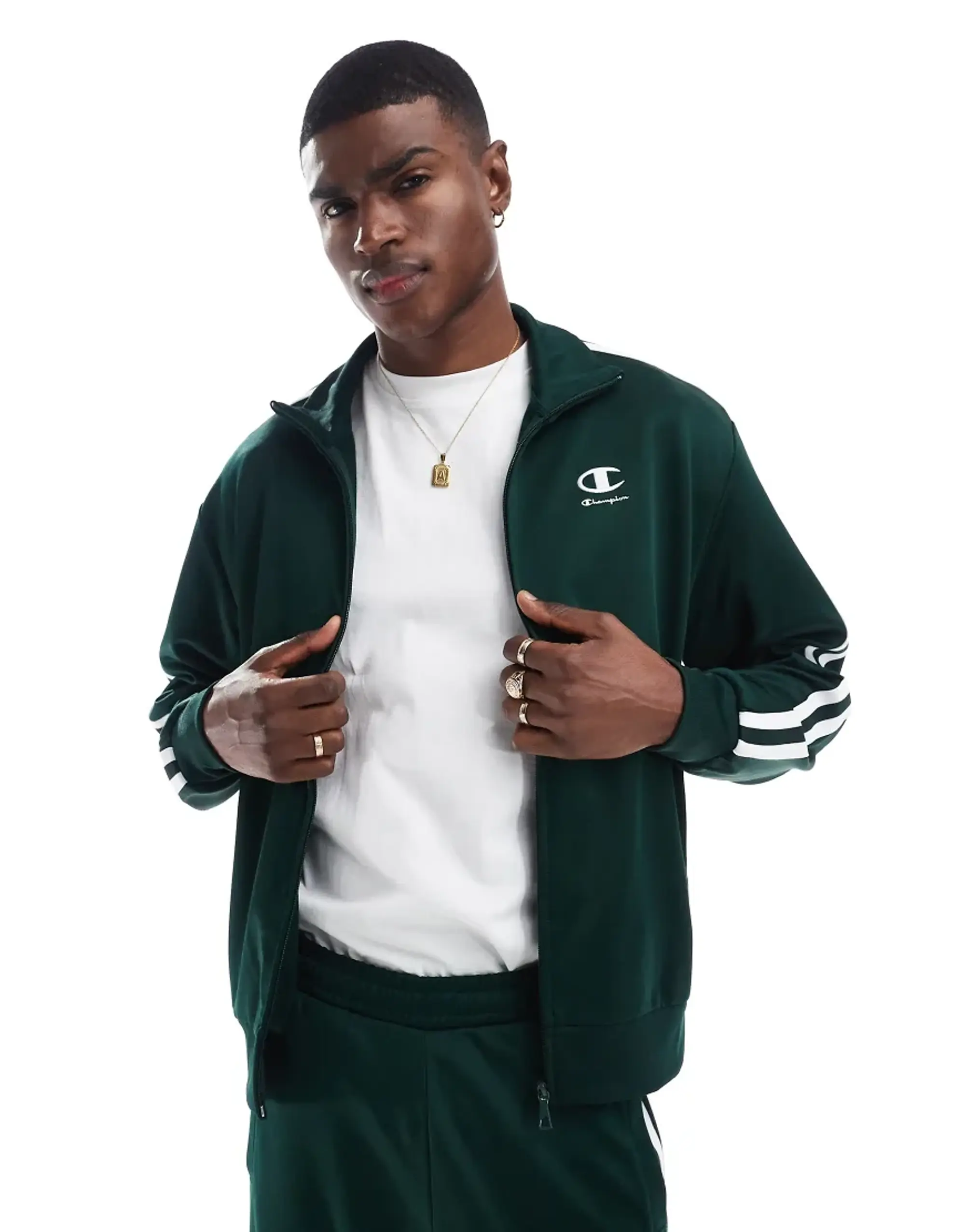 Champion Co-Ord Track Jacket In Green