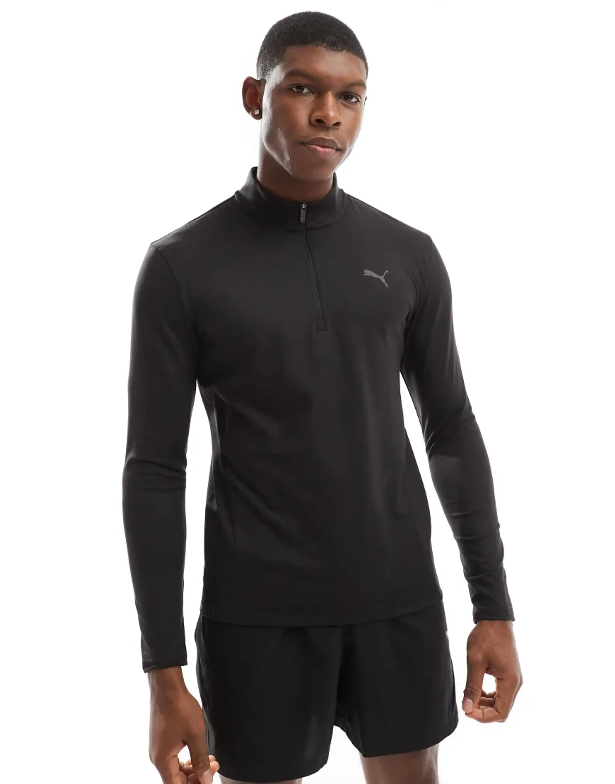 Puma Evolve Training Slim 1/4 Zip Sweatshirt In Black