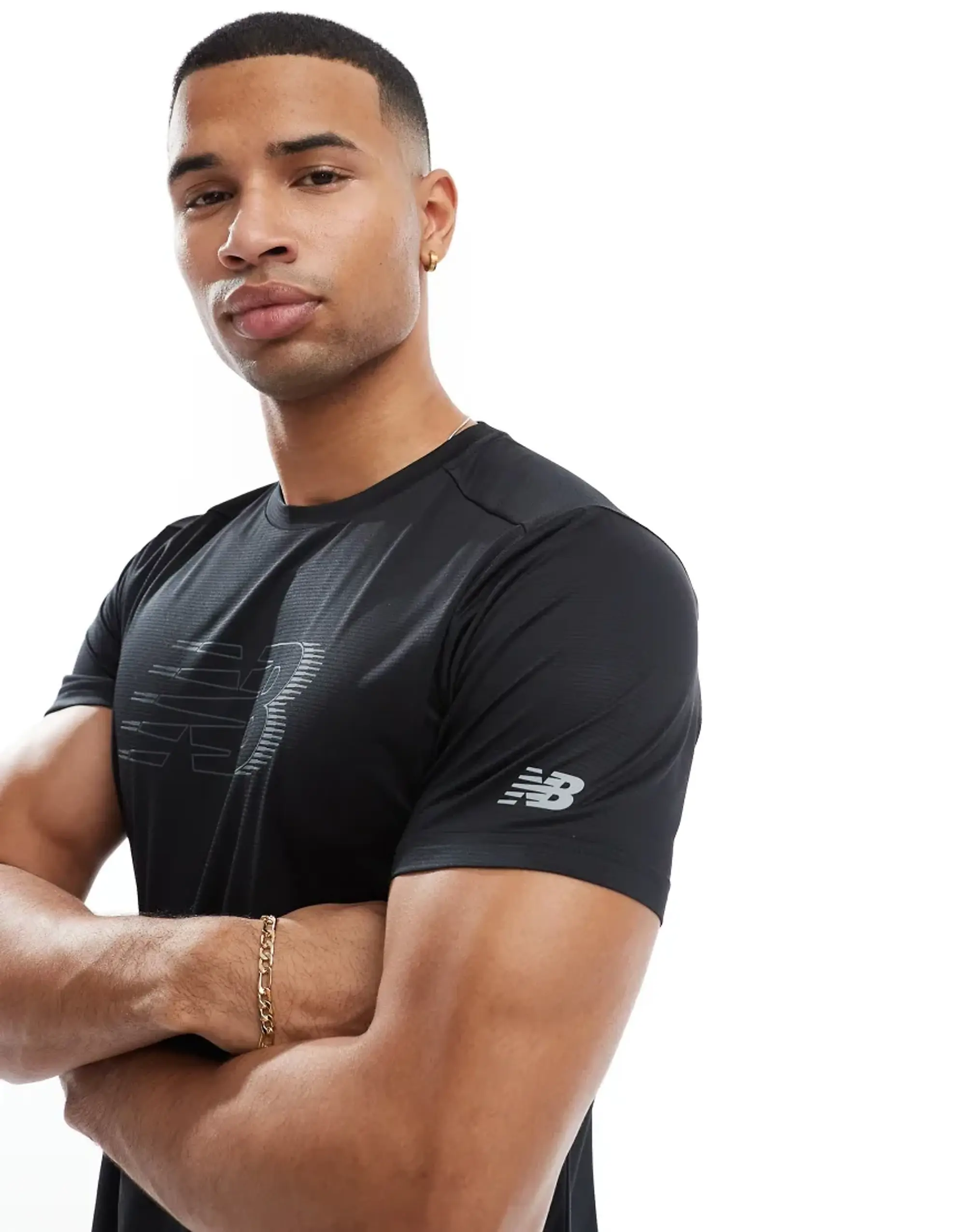 New Balance Essentials Run T-Shirt In Black