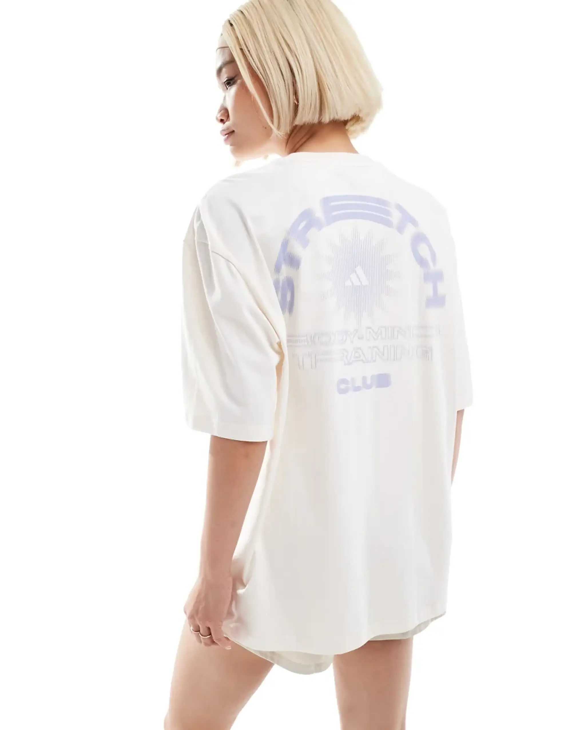 Adidas Training Yoga T-Shirt In Off White