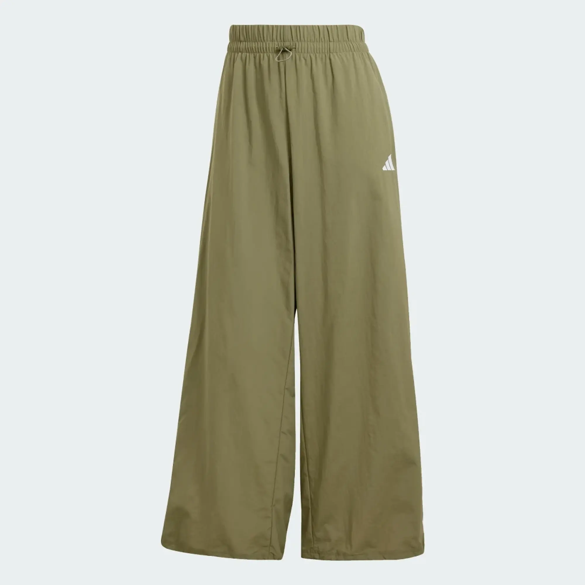 Adidas Performance Essentials 3-Stripes Lifestyle Woven Parachute Pants In Green