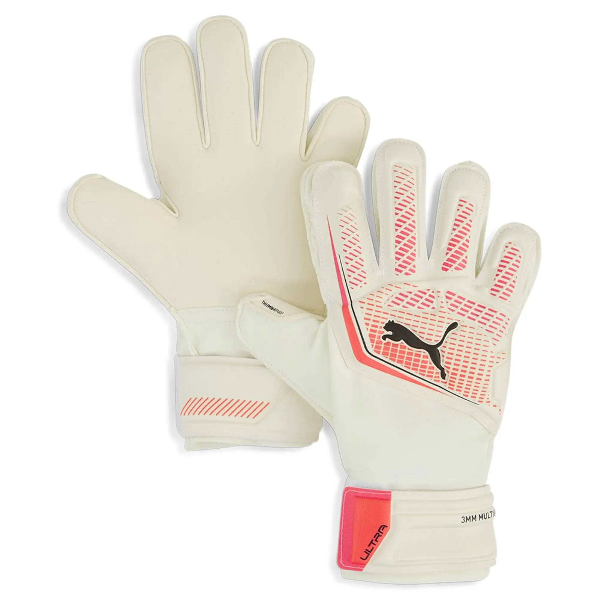 PUMA Ultra Match Protect Rc Goalkeeper Gloves Youth, White/Glowing Red/Black