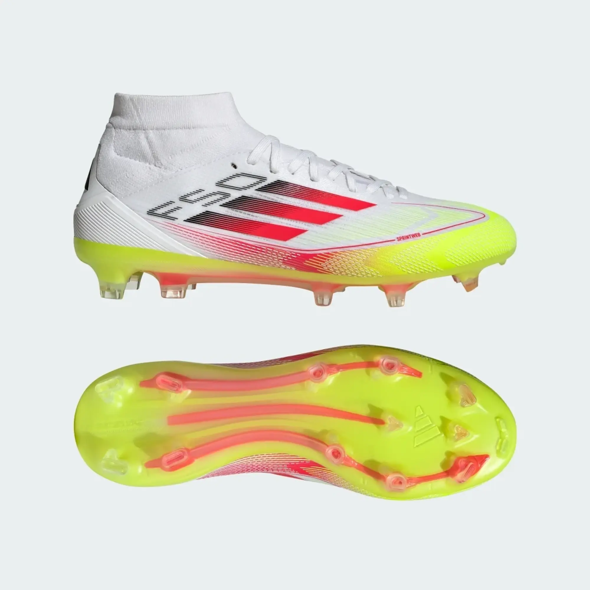 Adidas F50 Pro Mid Fg  - Cloud White / Lucid Red / Solar Yellow