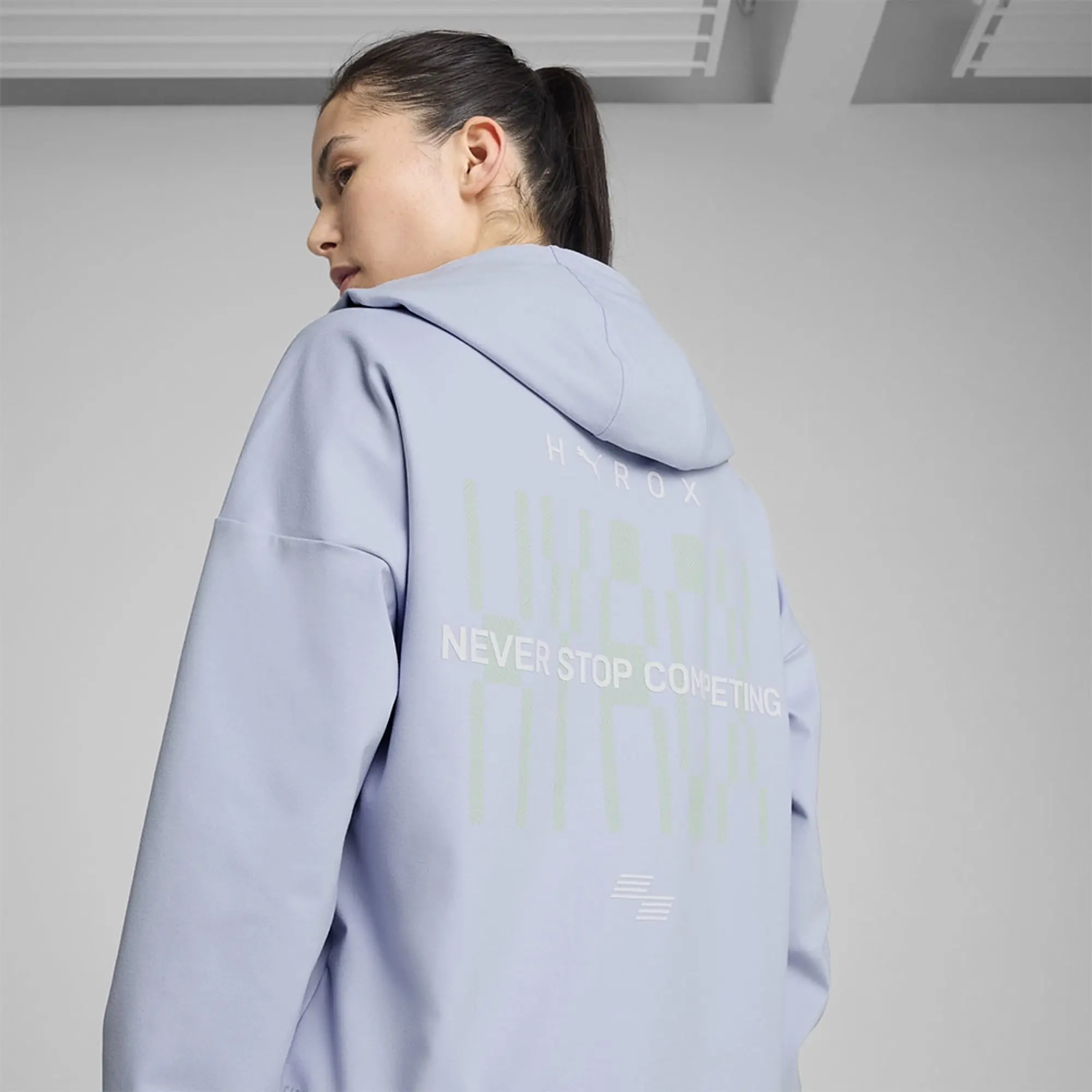W Puma X Hyrox Cloudspun Hoodie Cool Weather - ['Blue']