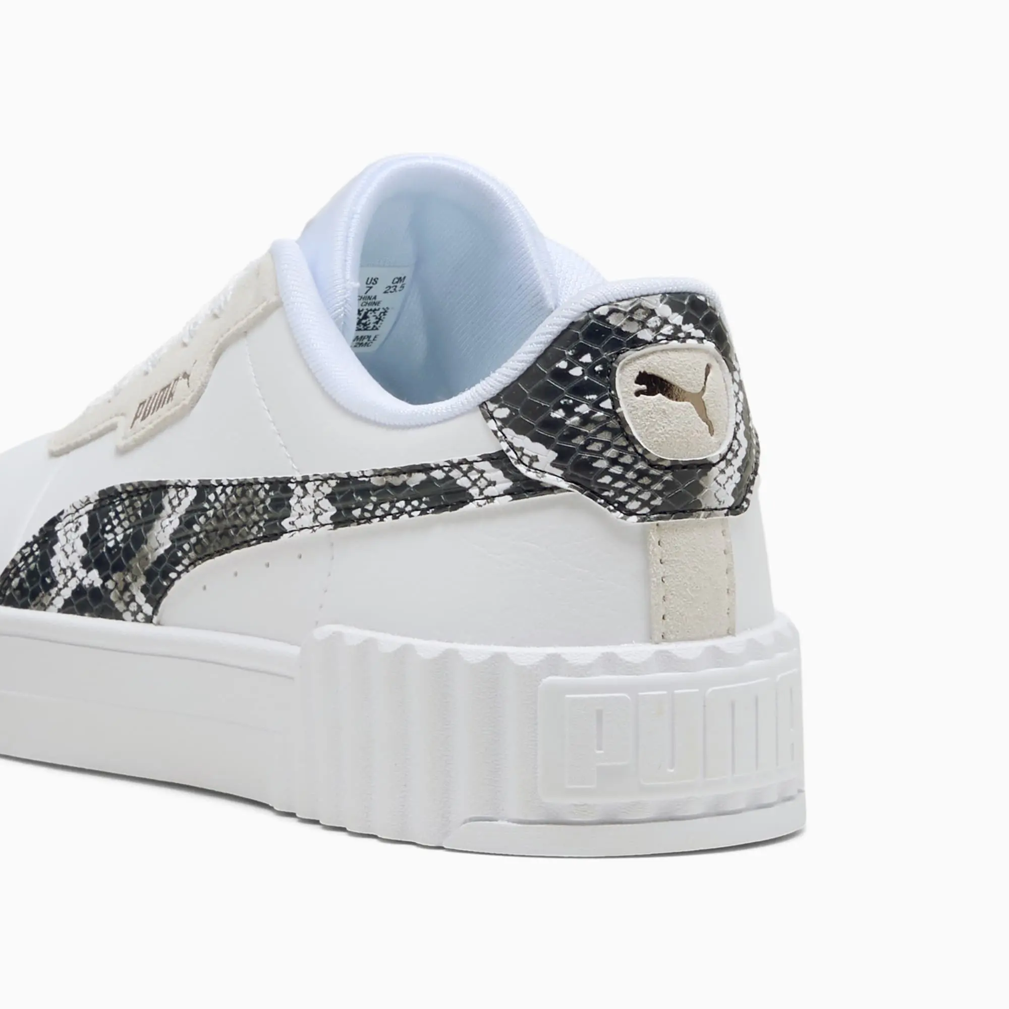 PUMA Carina 3.0 Snake Chic Women, White/Vapor Grey/Aged Silver