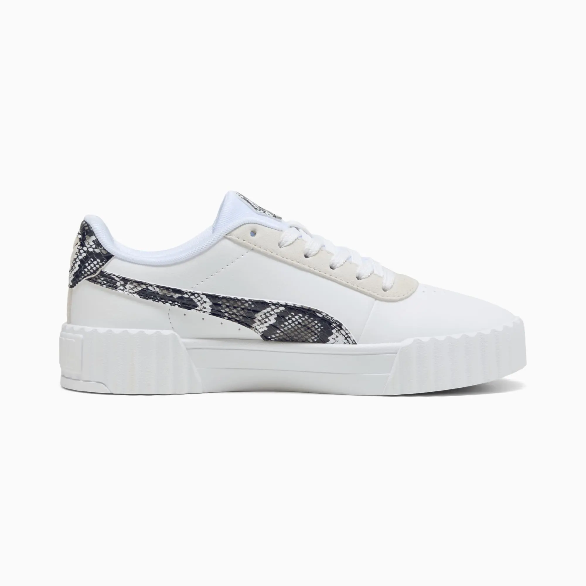 PUMA Carina 3.0 Snake Chic Women, White/Vapor Grey/Aged Silver