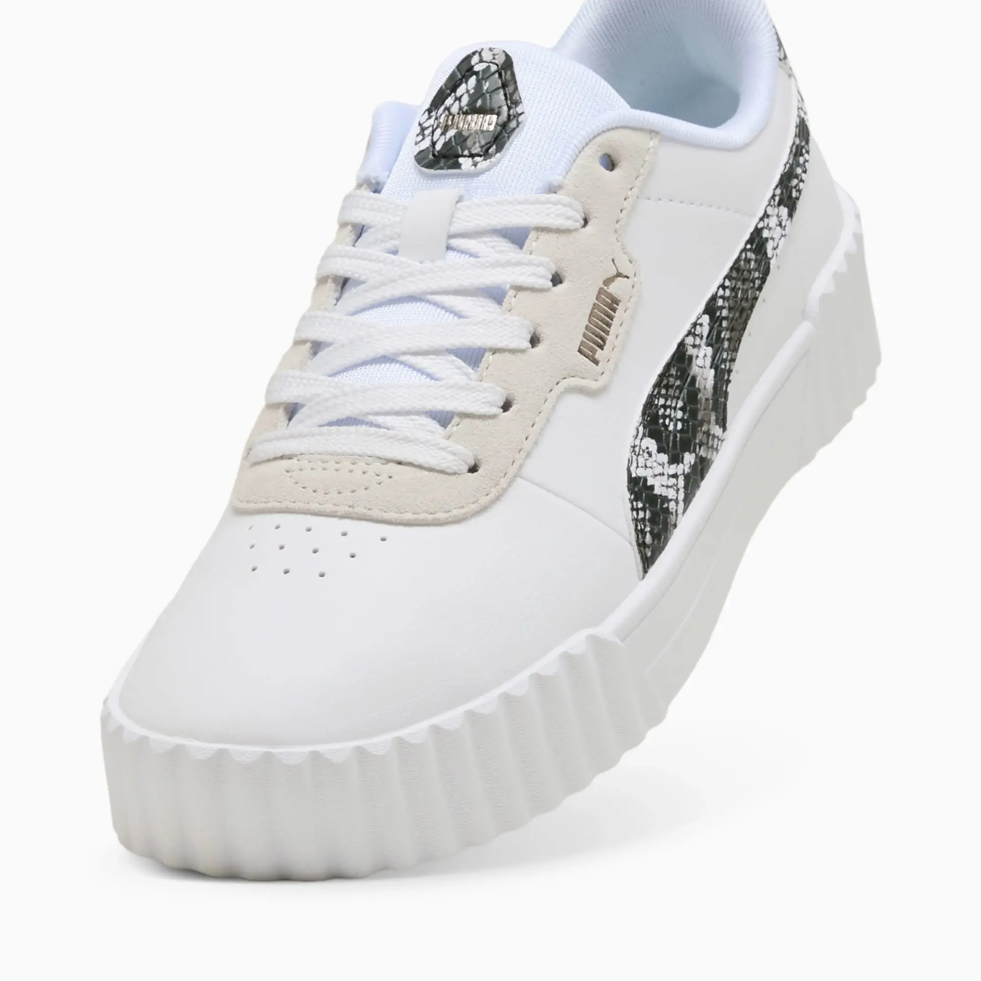 PUMA Carina 3.0 Snake Chic Women, White/Vapor Grey/Aged Silver
