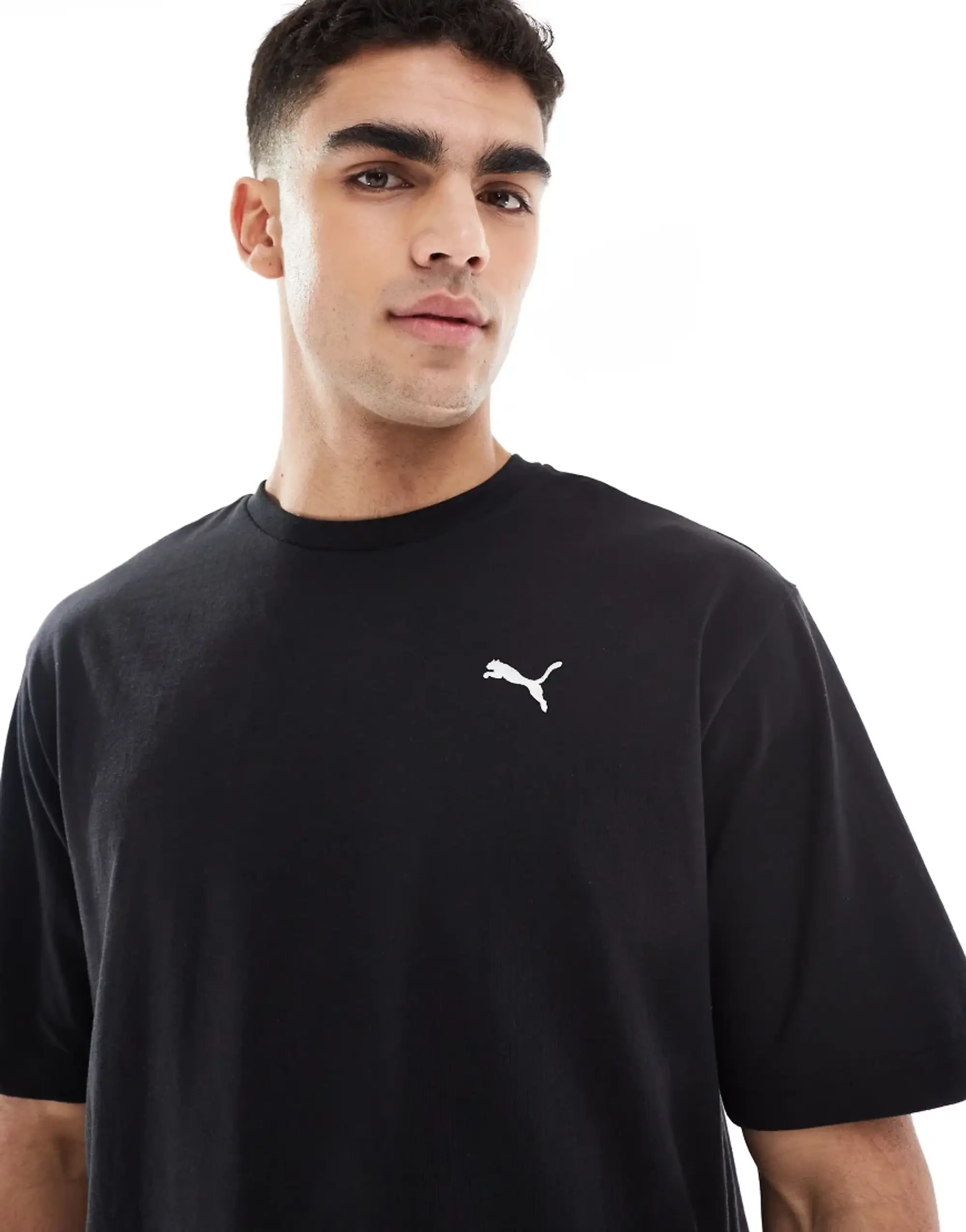 Puma Wardrobe Ess Boxy T-Shirt In Puma Black