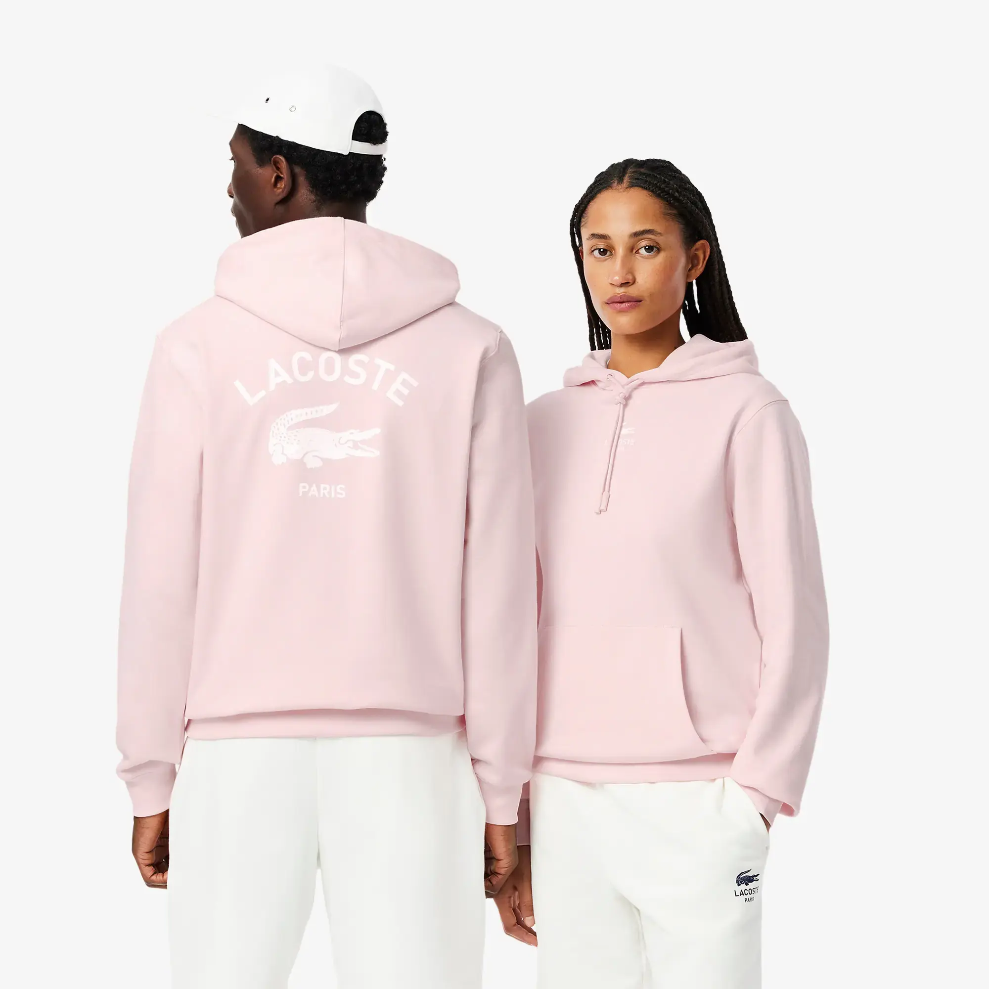 Lacoste Print Hoodie - Light Pink