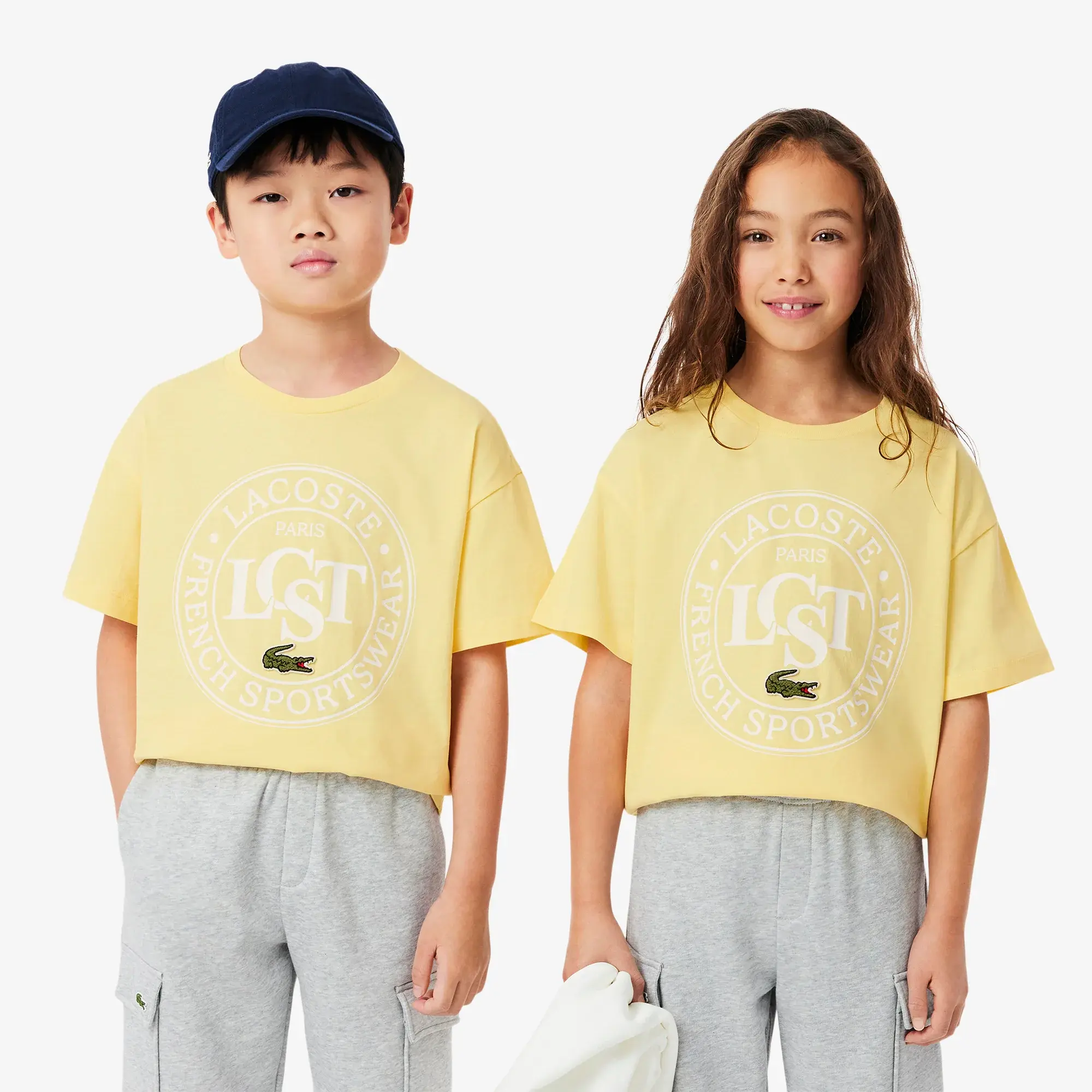 Lacoste Contrast Badge Cotton T-shirt - Pastel Yellow