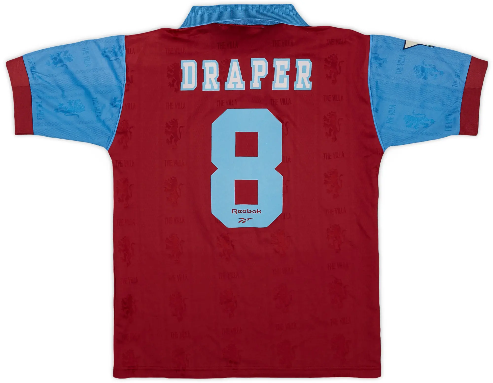 Reebok 1995-97 Aston Villa Home Shirt Draper #8 - 9/10 - (M.Boys)