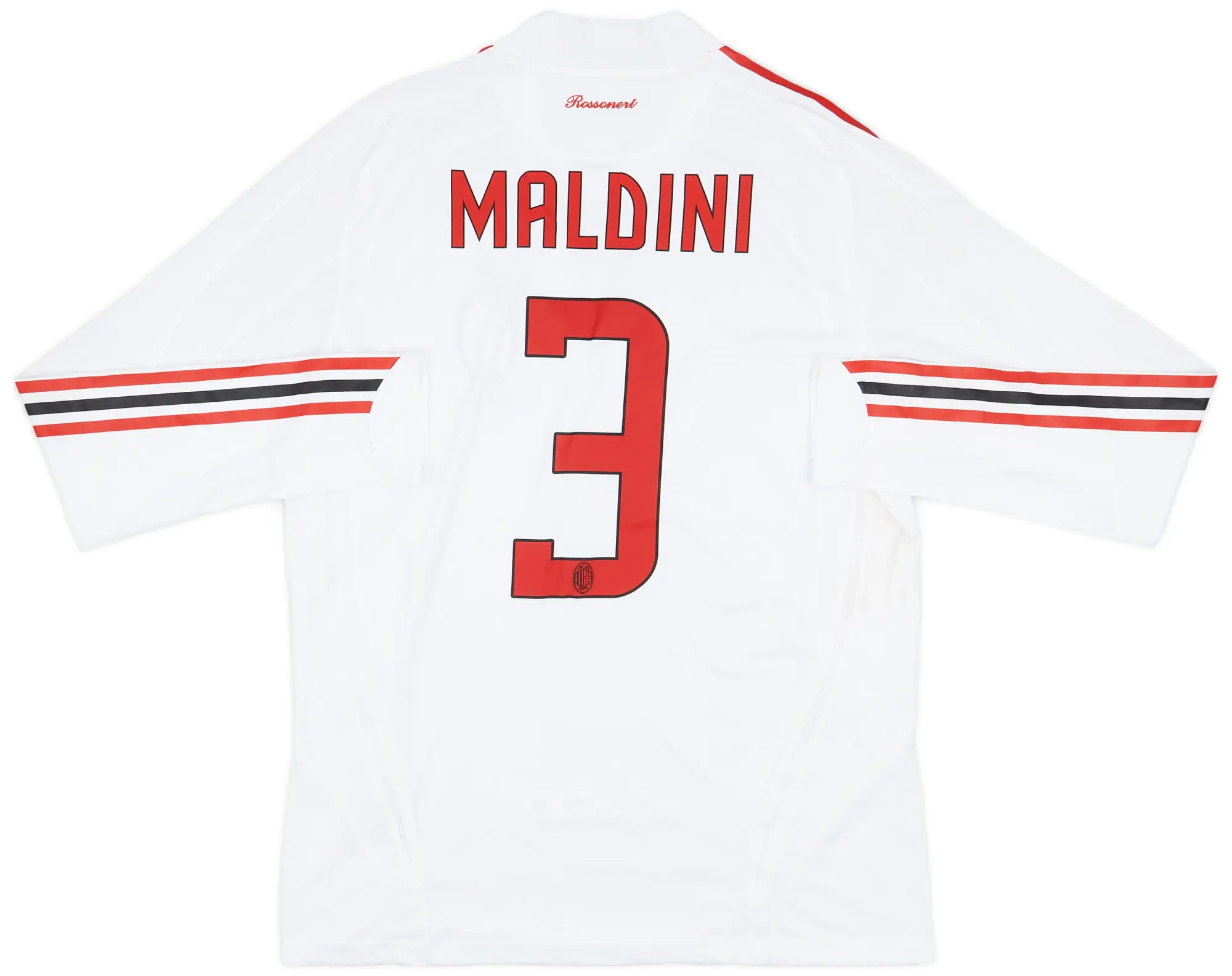 adidas 2008-09 AC Milan Player Issue Away L/S Shirt Maldini #3 - 10/10 - (L)