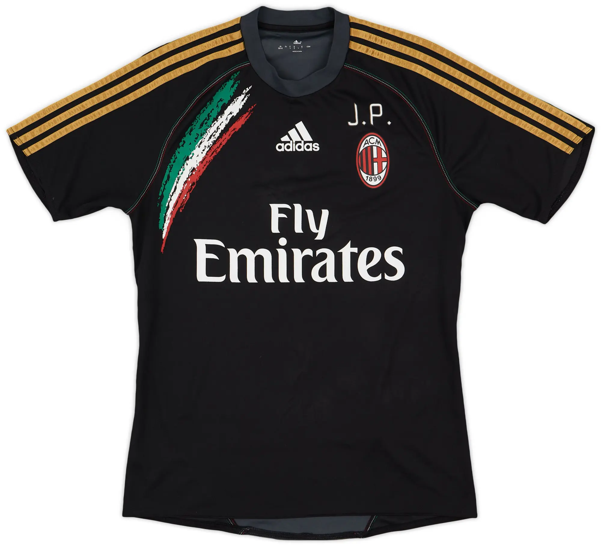 2013-14 AC Milan Staff Issue adidas Training Shirt 'JP' - 8/10 - (M)