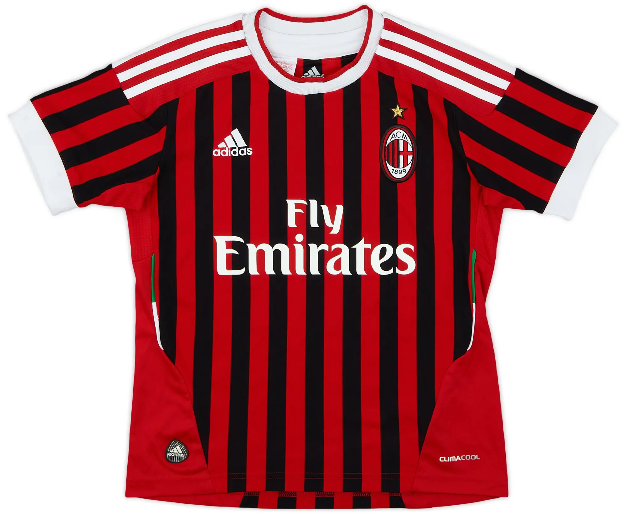 adidas 2011-12 AC Milan Home Shirt - 7/10 - (S.Boys)