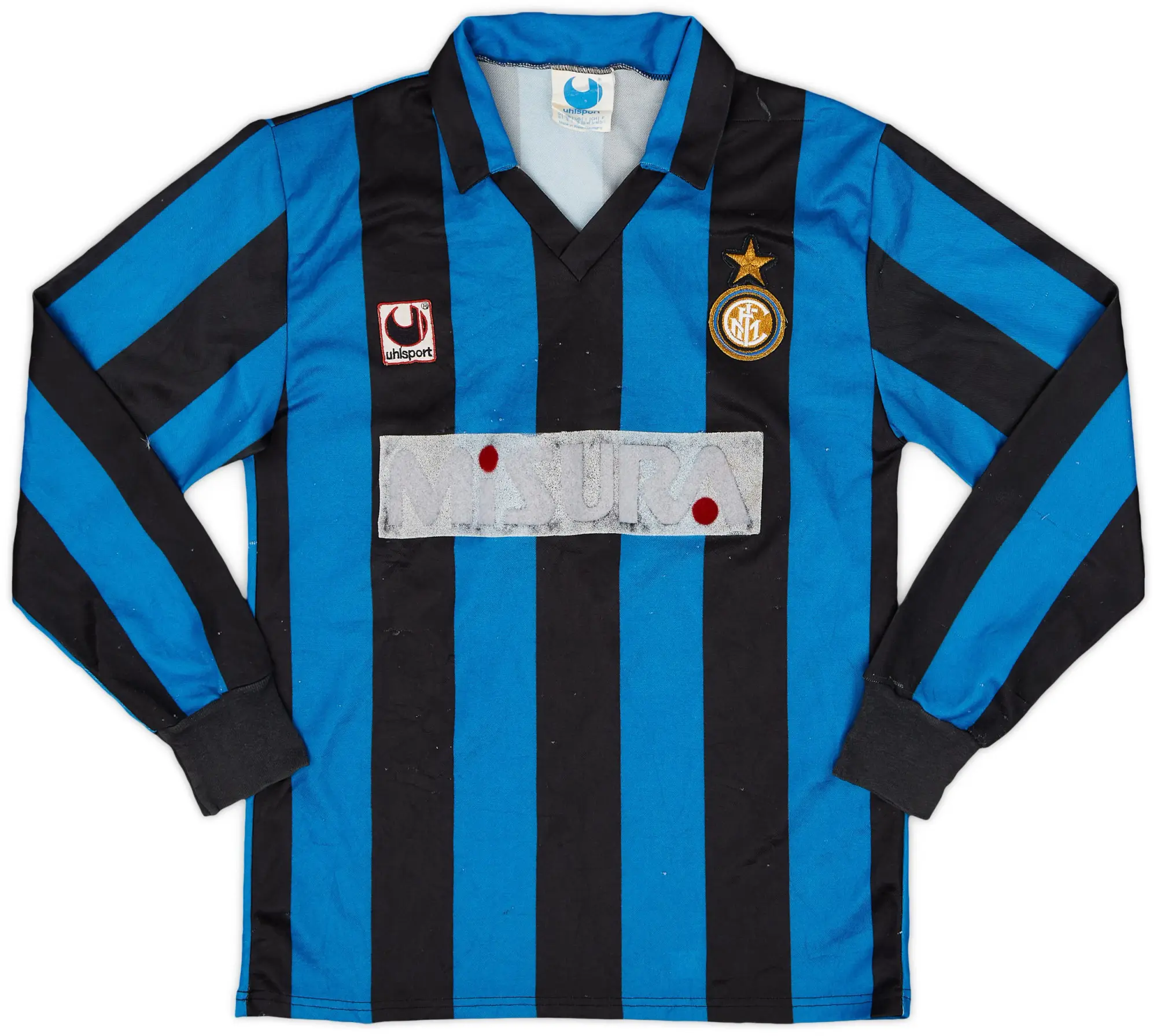 1990-91 Inter Milan Home L/S Shirt - 4/10 - (S)