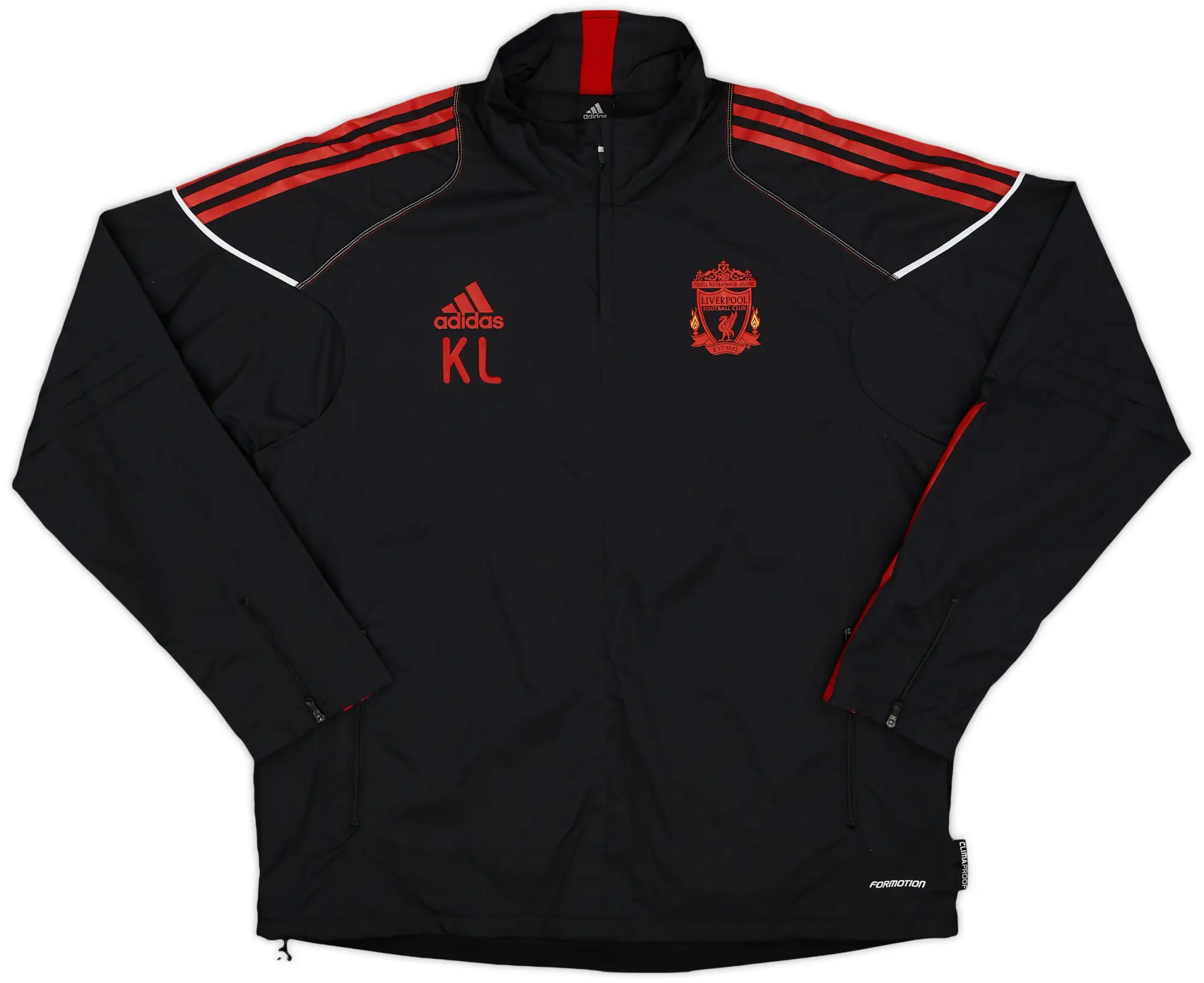 2010-11 Liverpool adidas Staff Issue Track Jacket 'KL' - 9/10 - (L/XL)