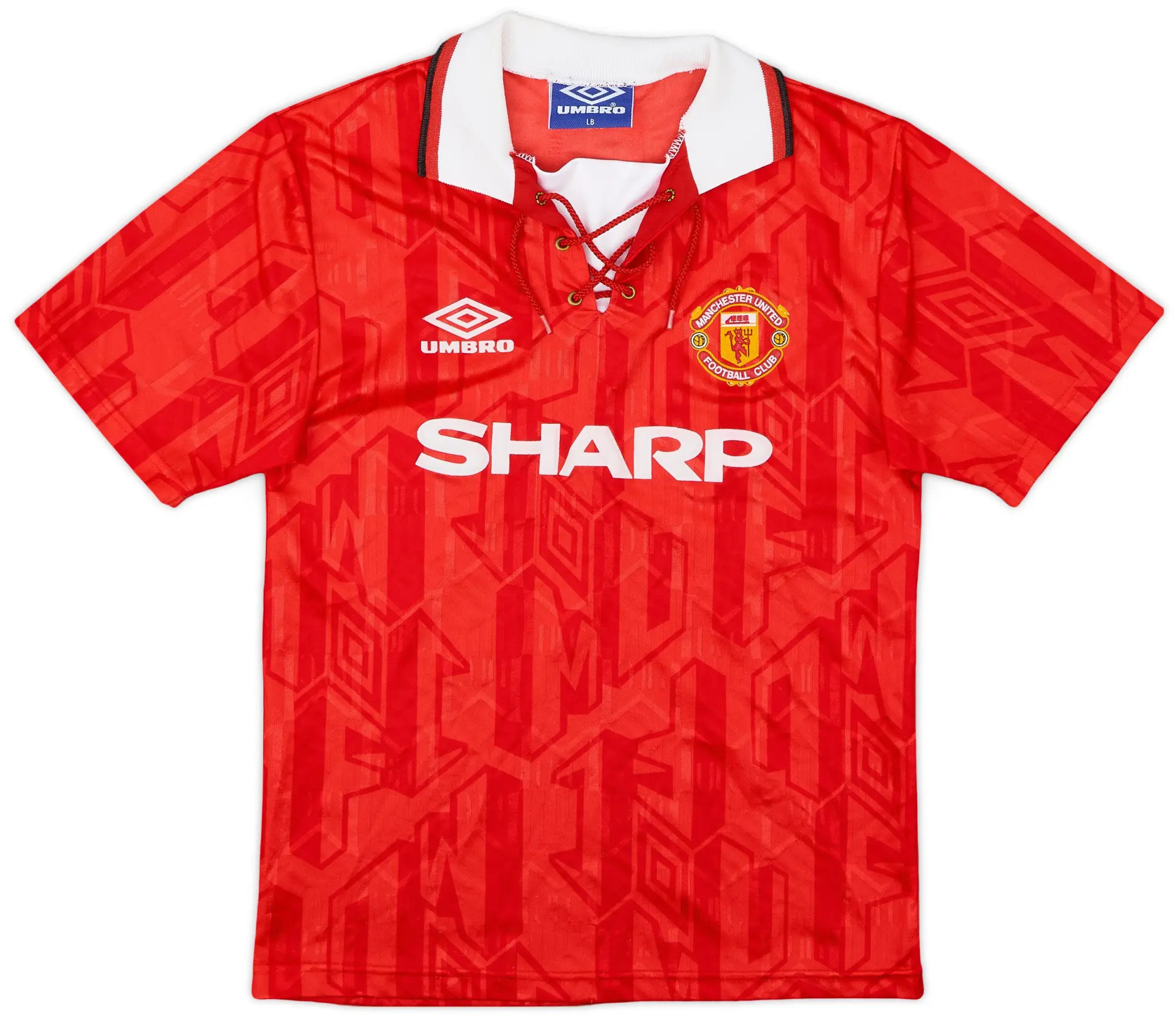 Umbro 1992-94 Manchester United Home Shirt - 8/10 - (L.Boys)
