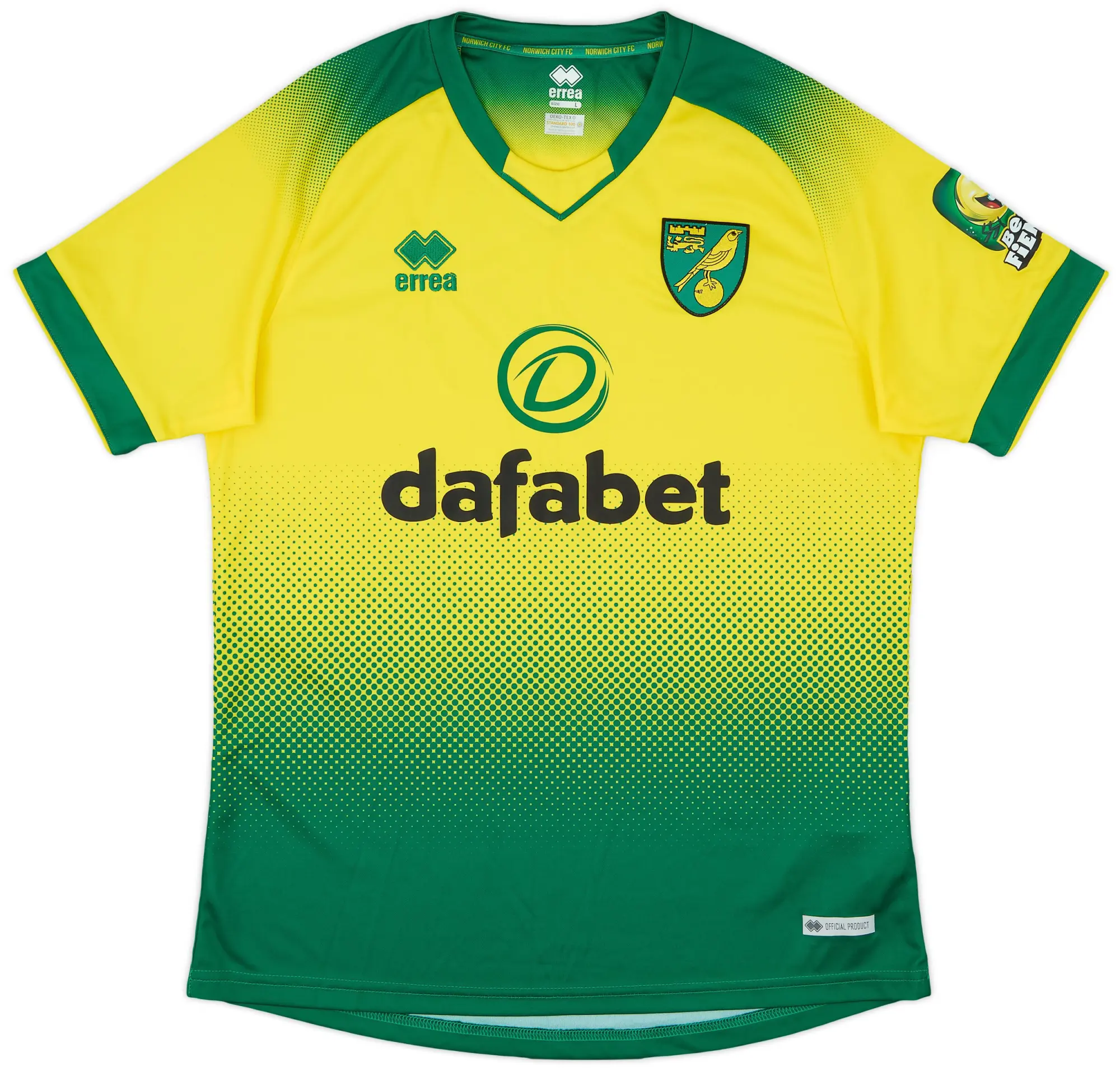 Errea 2019-20 Norwich Home Shirt - 9/10 - (L)