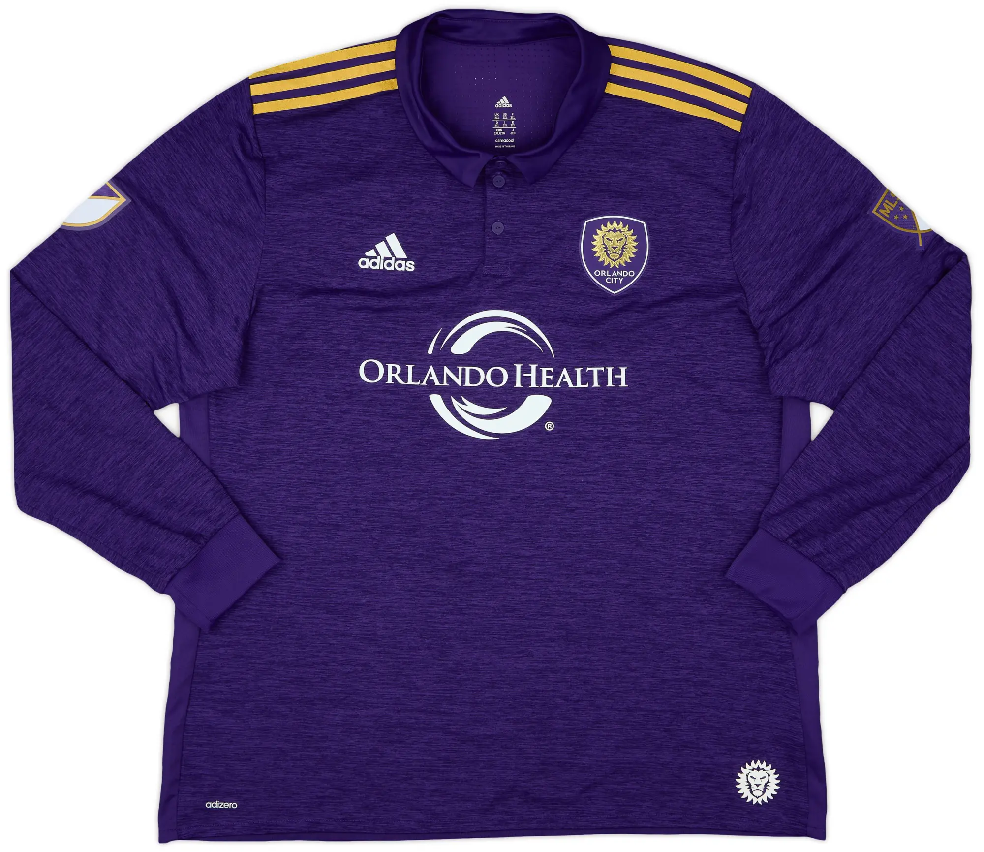 adidas 2017-18 Orlando City Authentic Home L/S Shirt - 9/10 - (XXL)