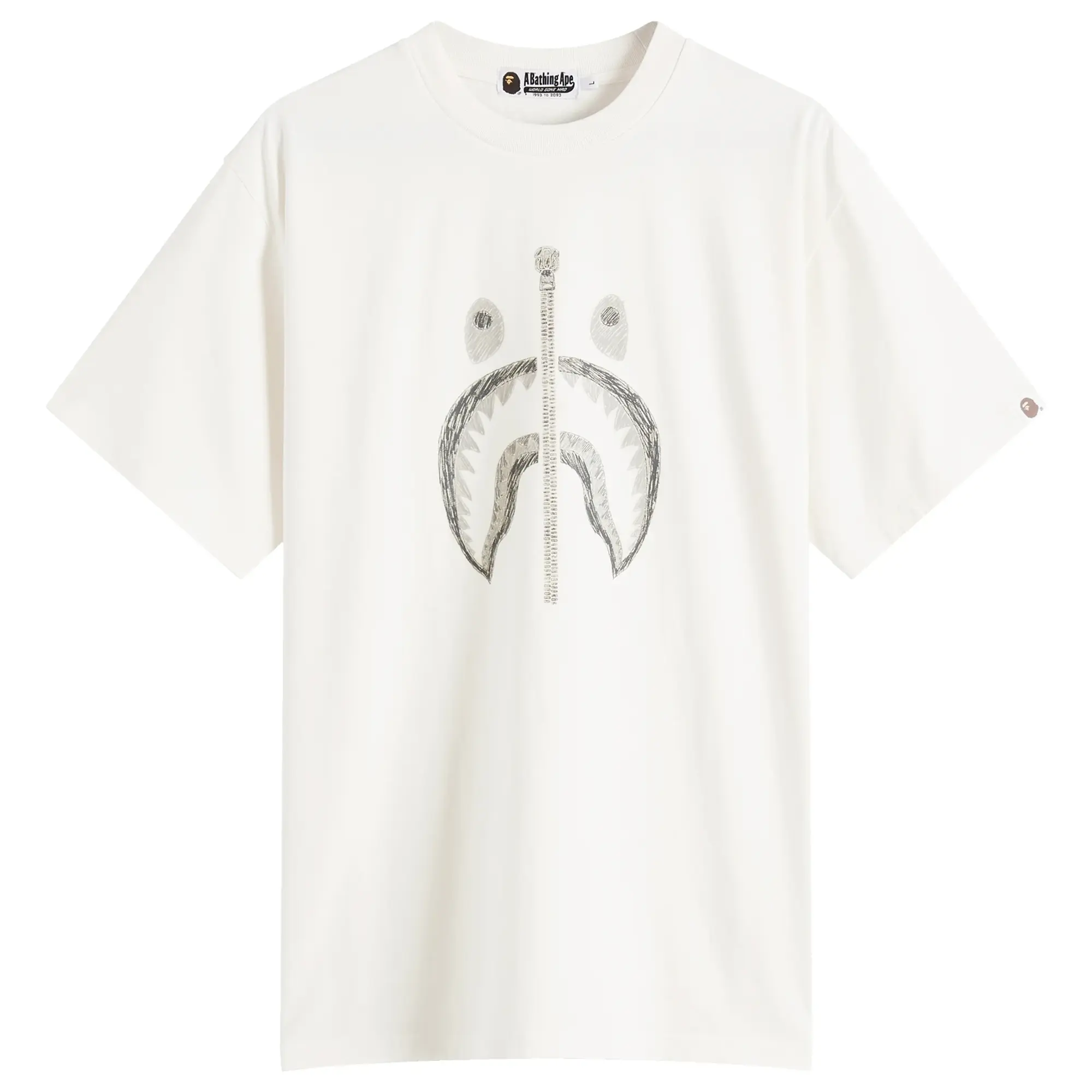 T-Shirt A Bathing Ape Garment Dye Shark Relaxed Fit Tee Ivory Xxl