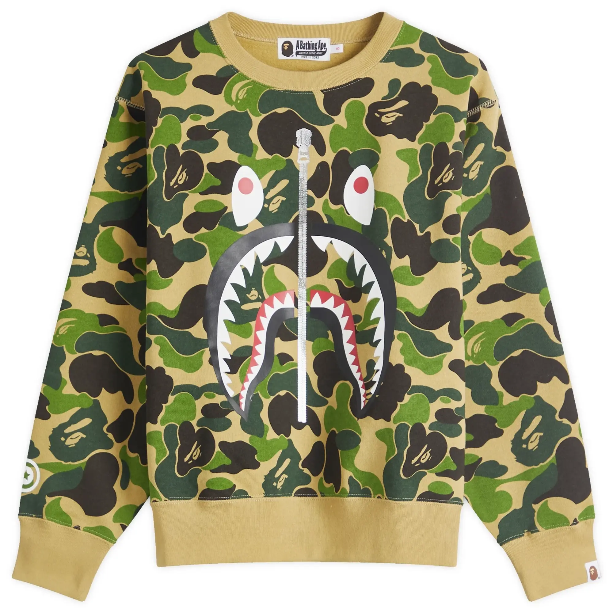 A Bathing Ape Women's Camo Shark Crew Sweatshirt Green