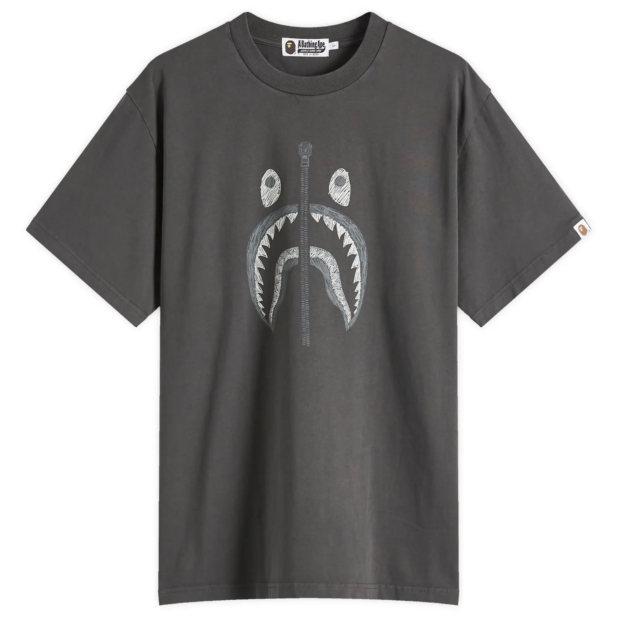T-Shirt A Bathing Ape Garment Dye Shark Relaxed Fit Tee Black Xxl