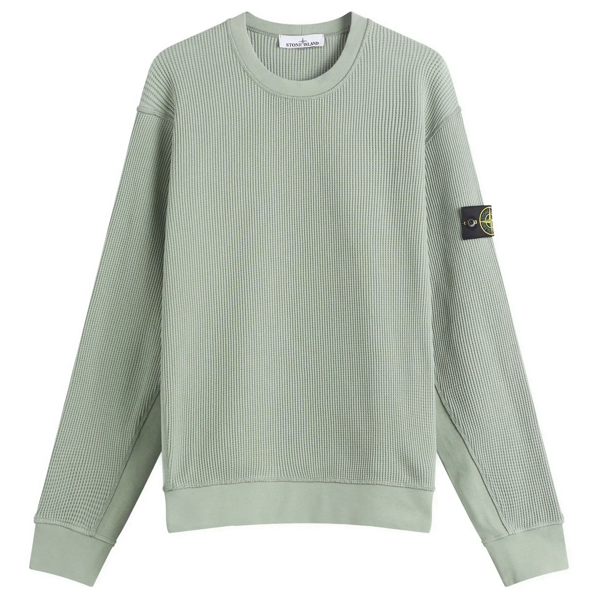 Stone Island Men's Waffle Crew Neck Sweatshirt Sage