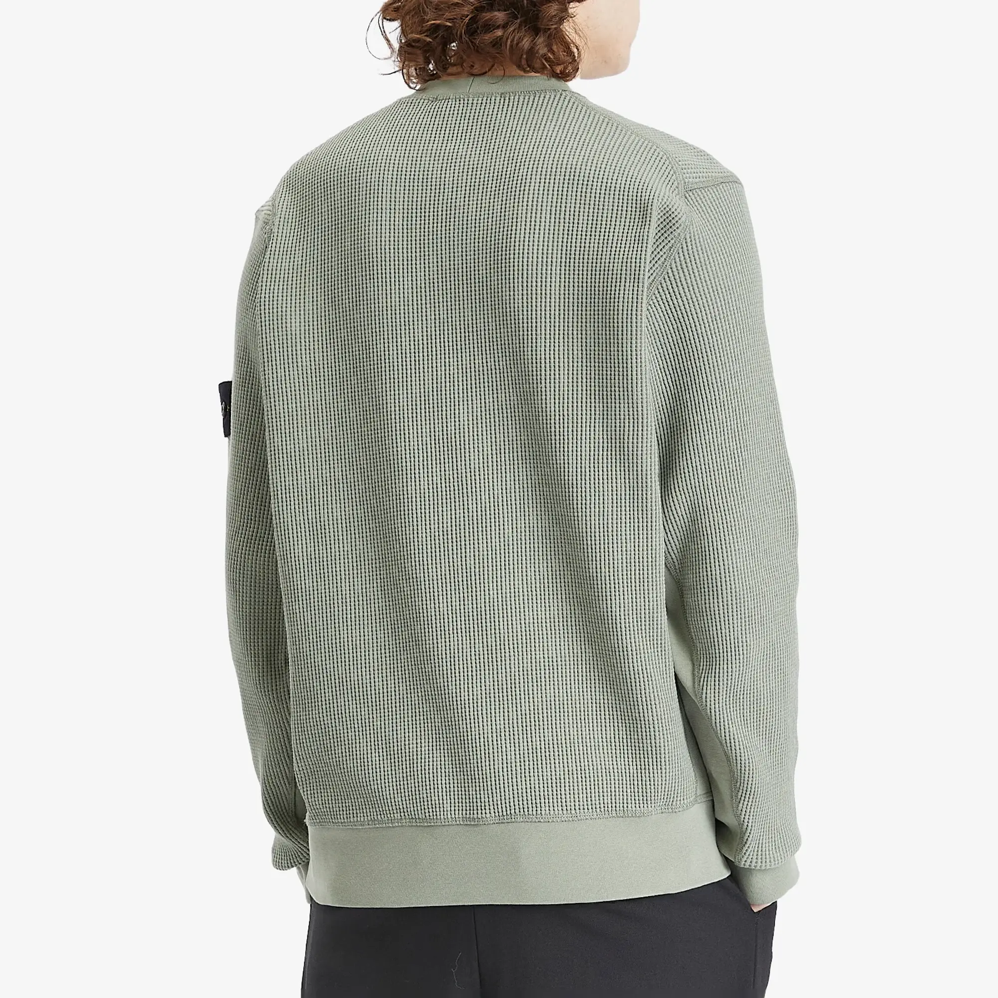 Stone Island Men's Waffle Crew Neck Sweatshirt Sage