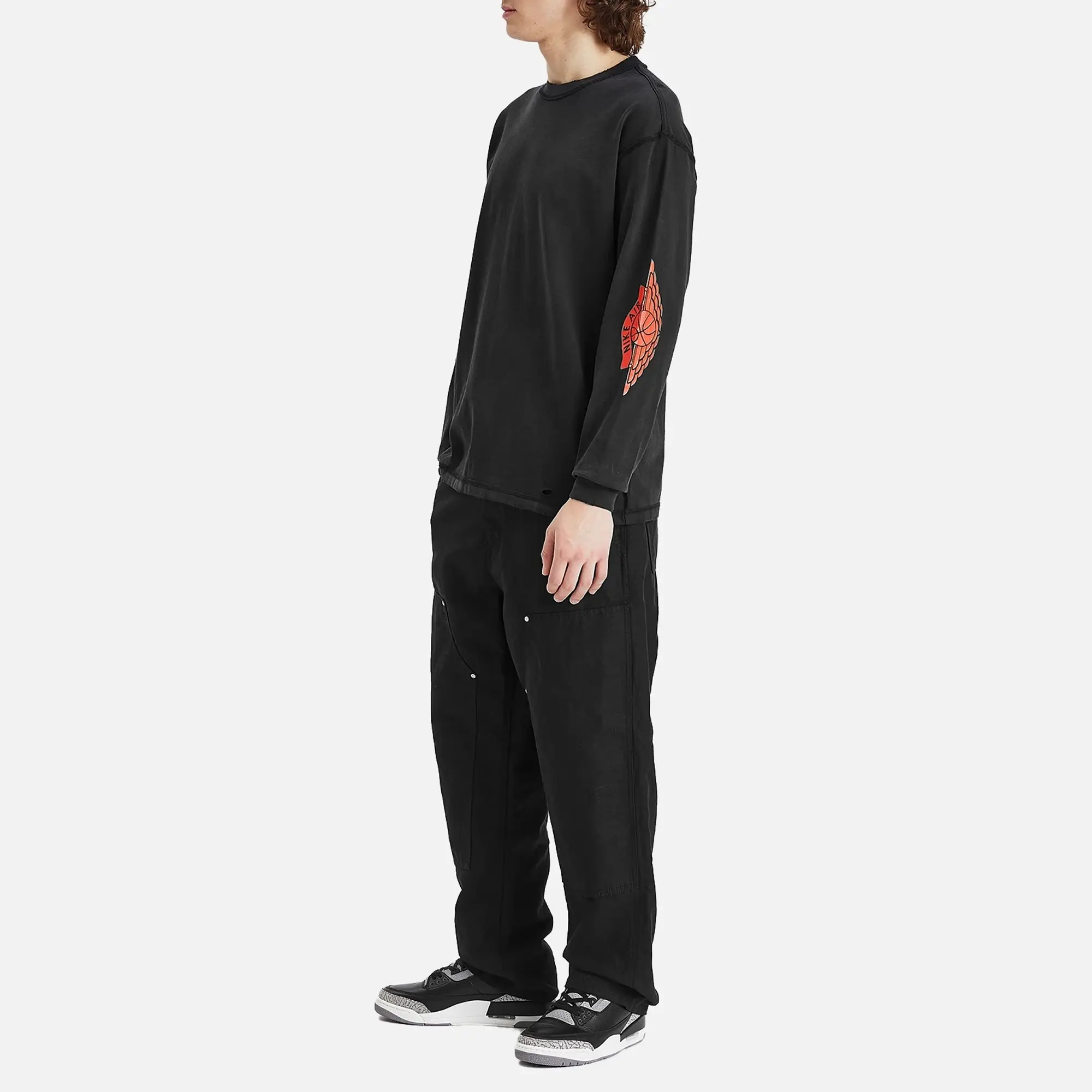 Nike Jordan Air Jordan Men's Rair Air 85' Long Sleeve T-Shirt Black/Chile Red