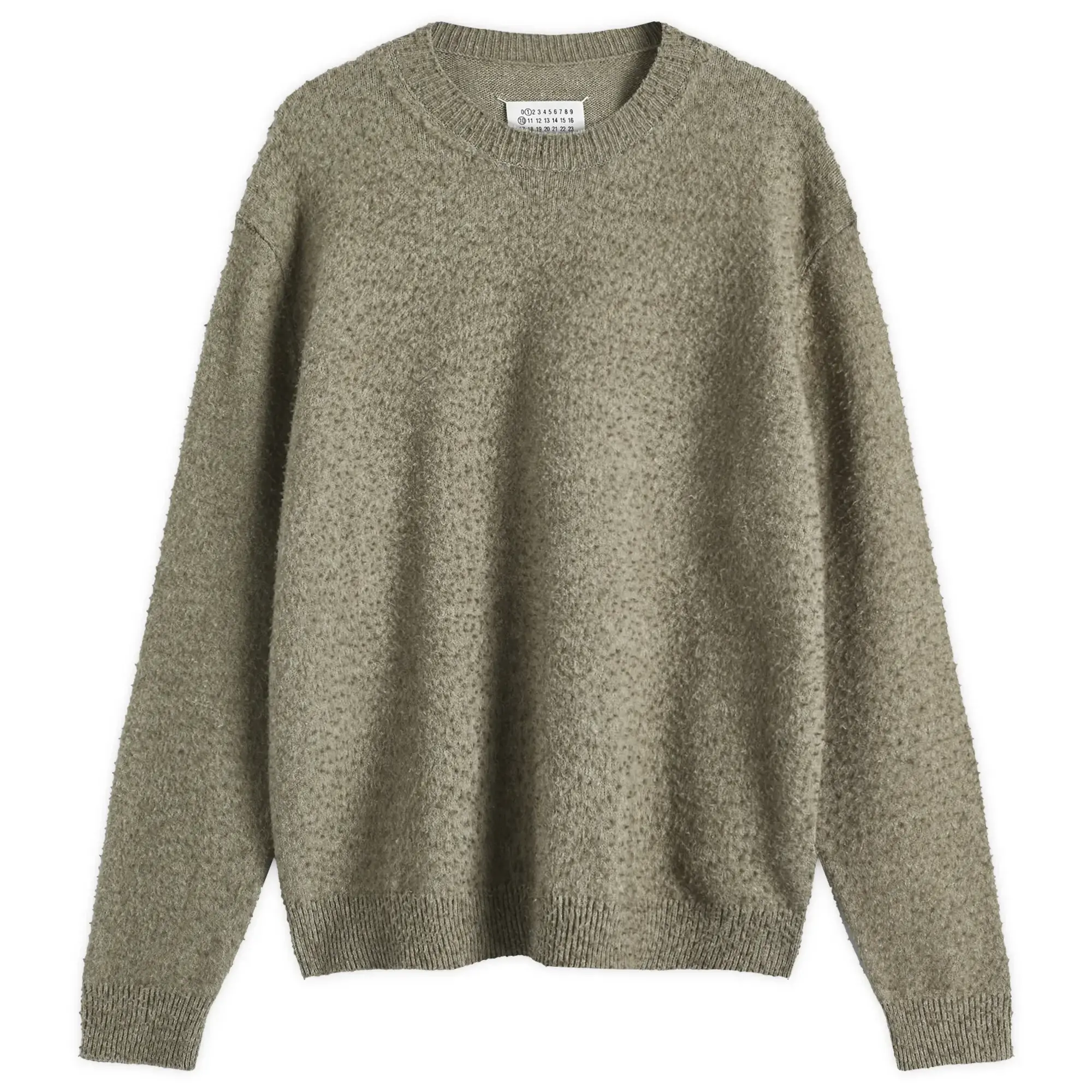 Maison Margiela Men's Wool Cotton Crewneck Knit Sage Green