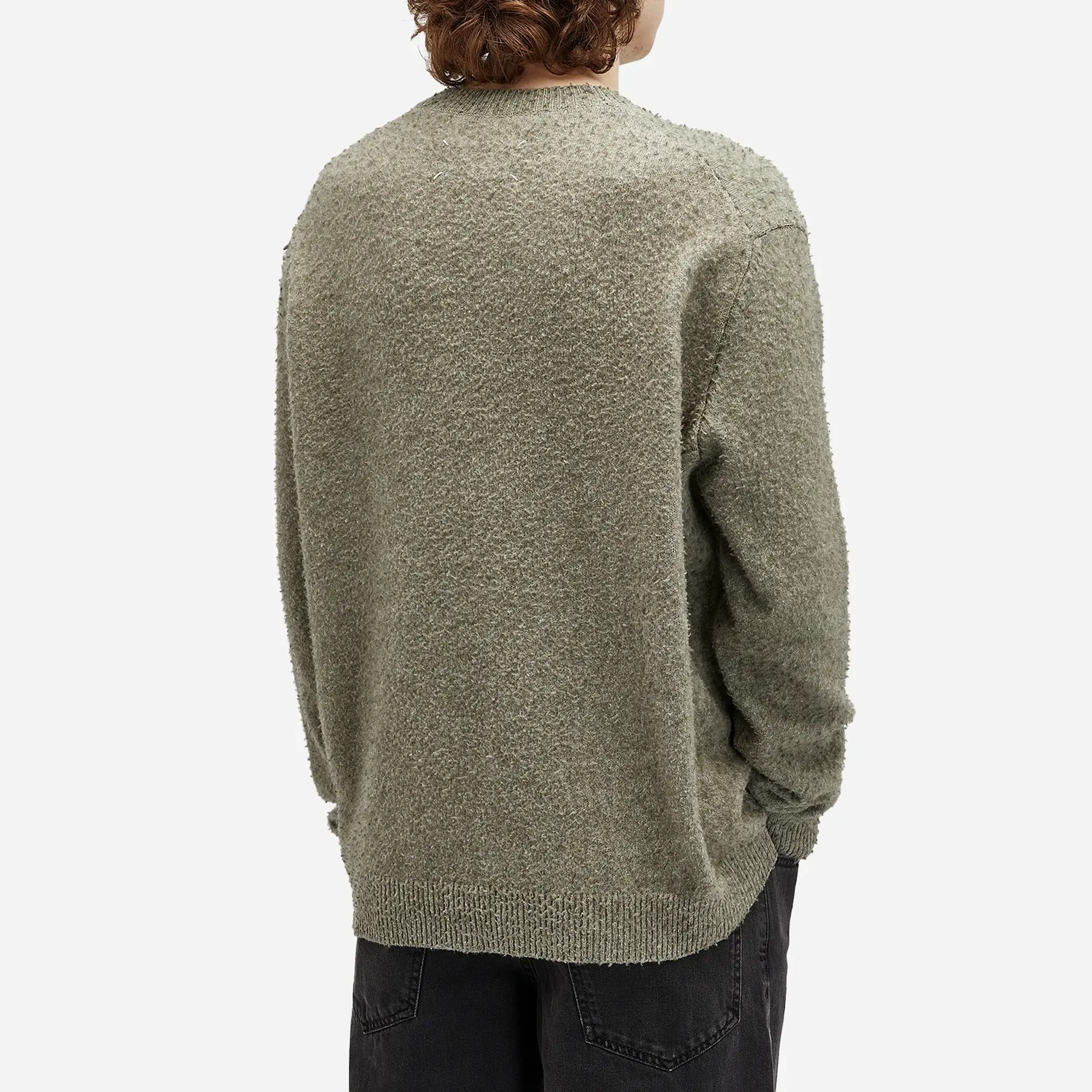 Maison Margiela Men's Wool Cotton Crewneck Knit Sage Green