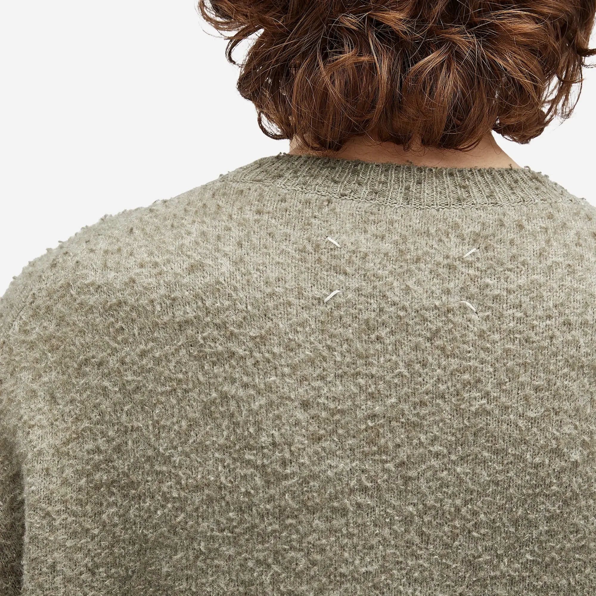 Maison Margiela Men's Wool Cotton Crewneck Knit Sage Green