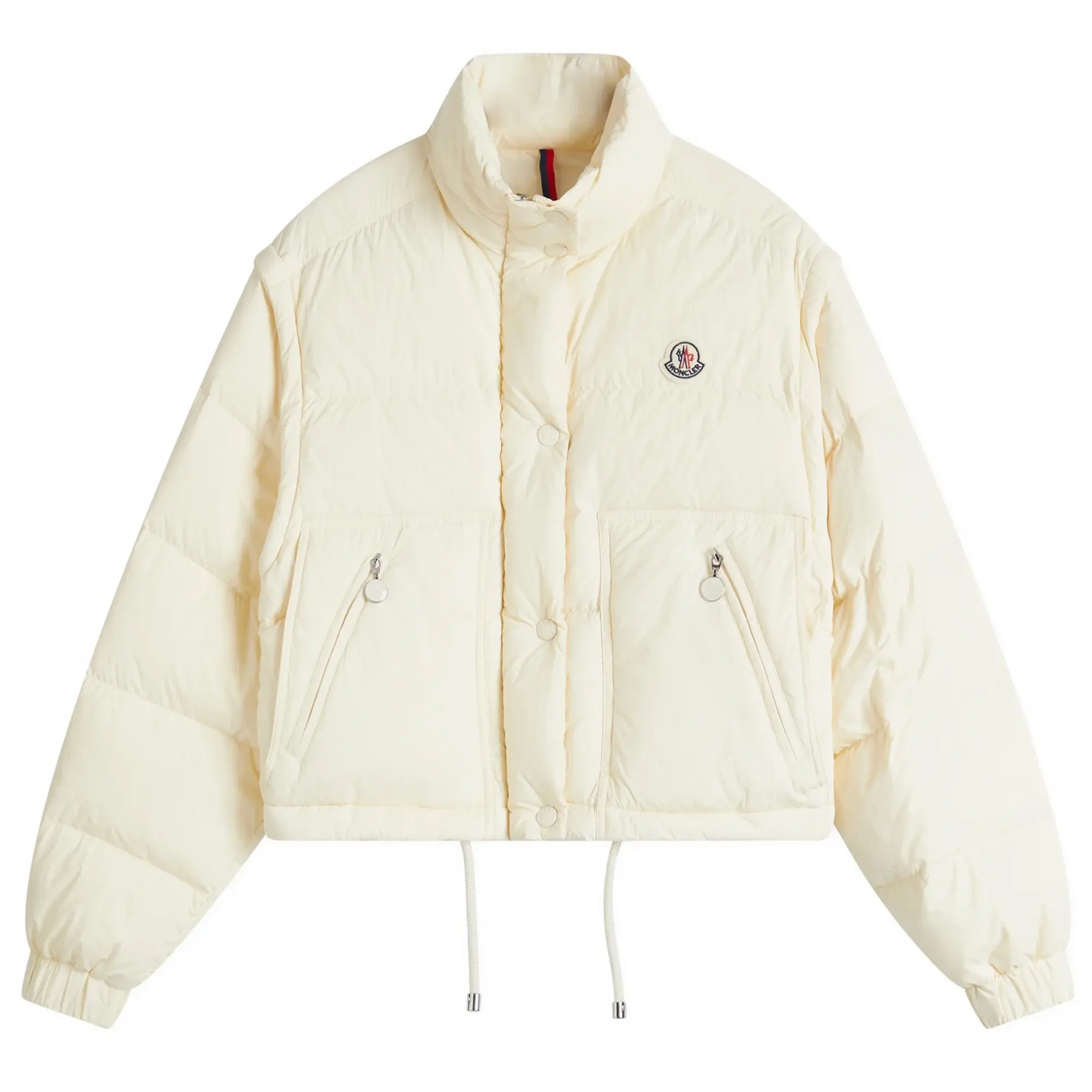 Moncler Women's Selle Light Washed Nylon Jacket Beige